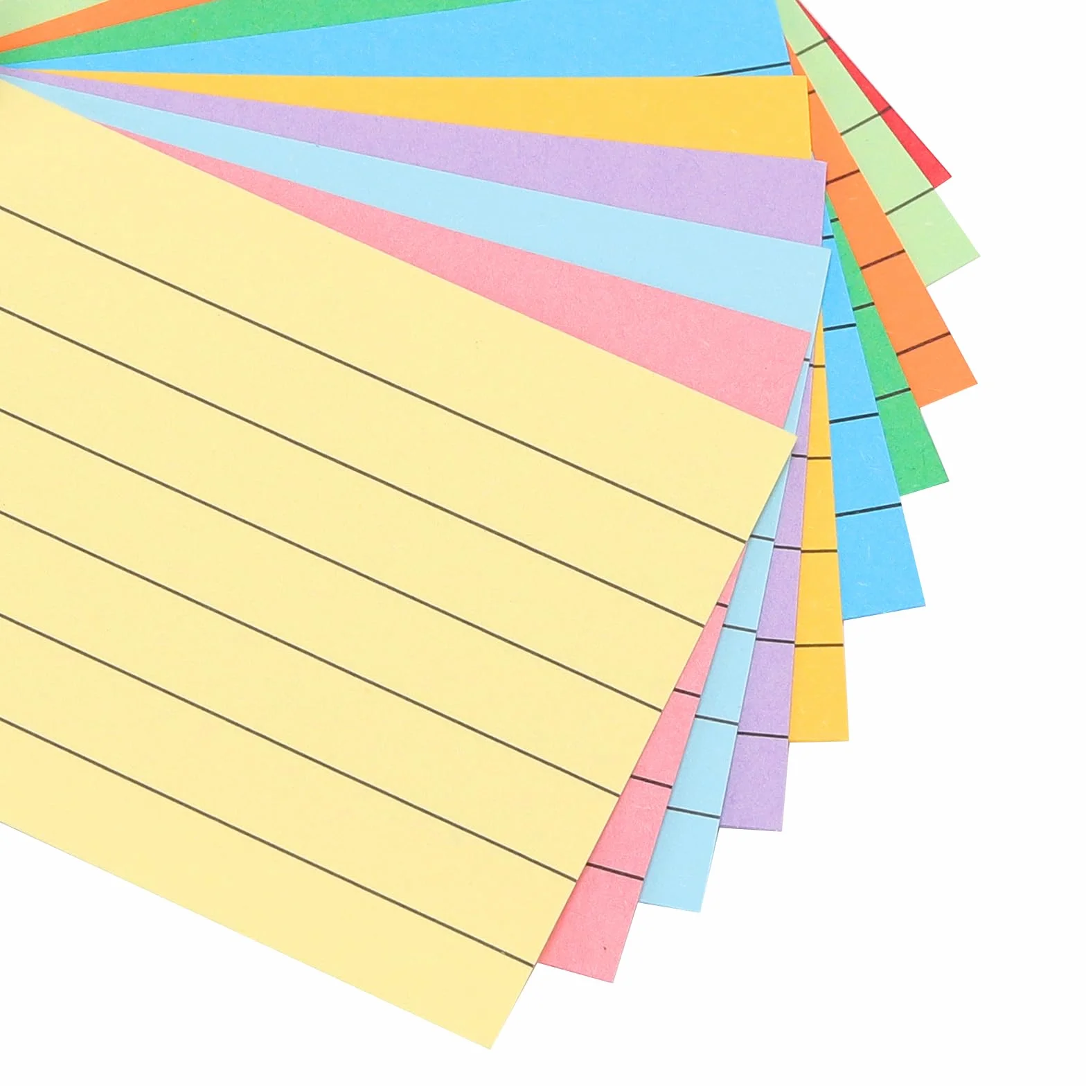 1000 sztuk A8 fiszek w linie, wielokolorowe, fiszki z obręczą, 10 kolorów, kartki do nauki z liniami, kartki do moderacji A8 do zapisywania studiów, słownictwa, formuł, notatek