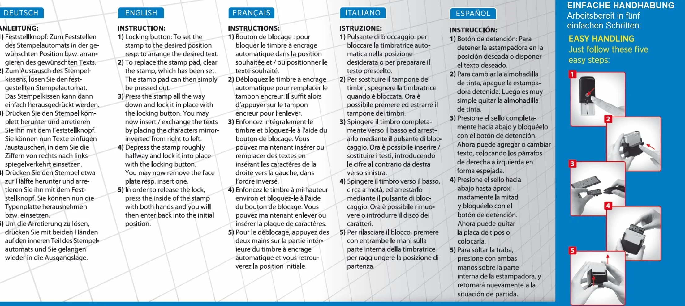 Genie S-884 Zestaw Stempli Samotuszujących Czarny Srebrny