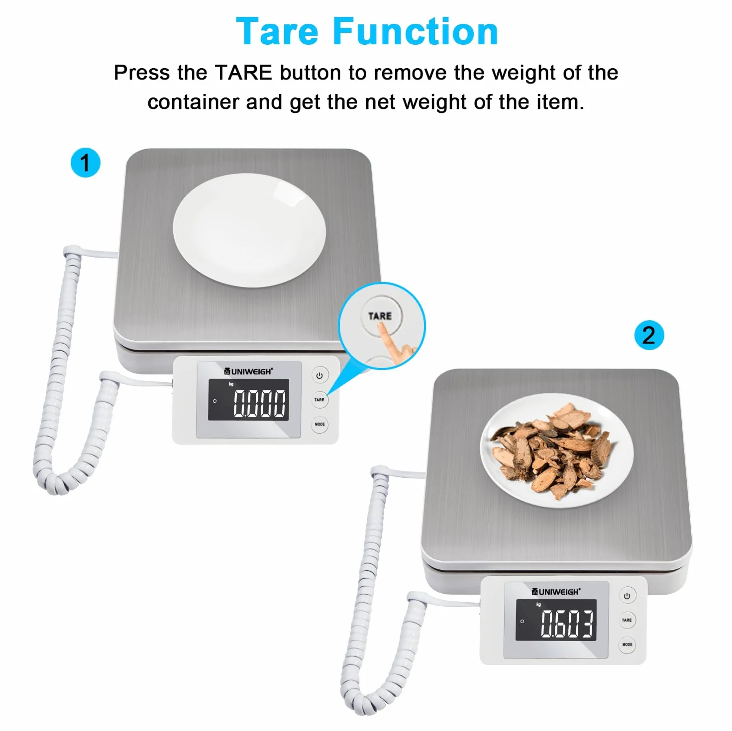UNIWEIGH Cyfrowa Waga Pocztowa 88 lb/0,1 oz z Tarą i Wyświetlaczem LCD