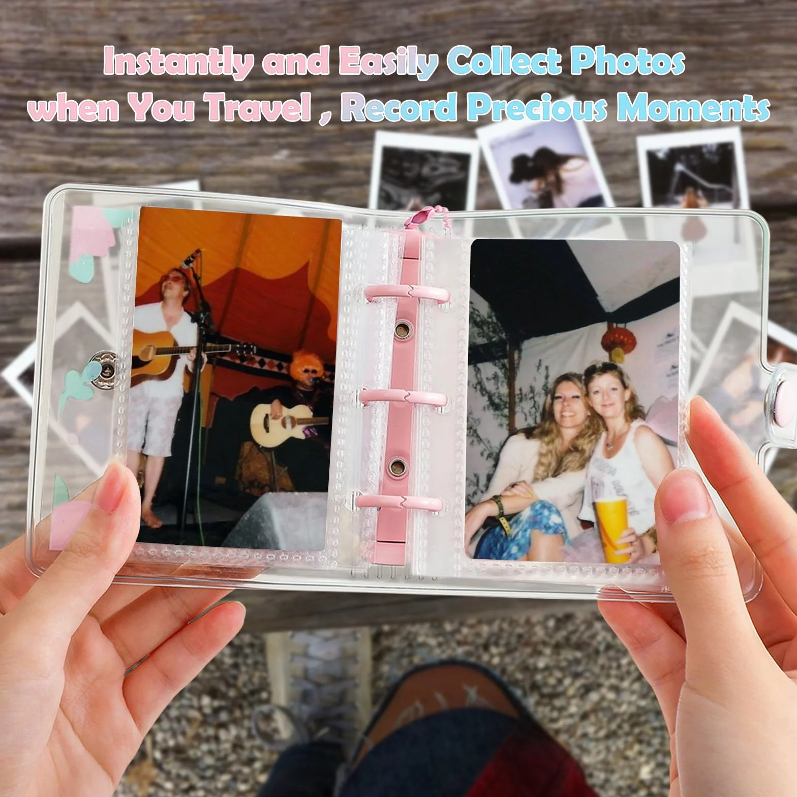 Kpop Photocard Binder album fotograficzny 10 rękawami 3 cale mini z brelokiem do kluczy