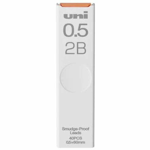 uni Smudge-Proof Leads Refill for Mechanical Pencil | 0.5mm | 2B | 40pcs