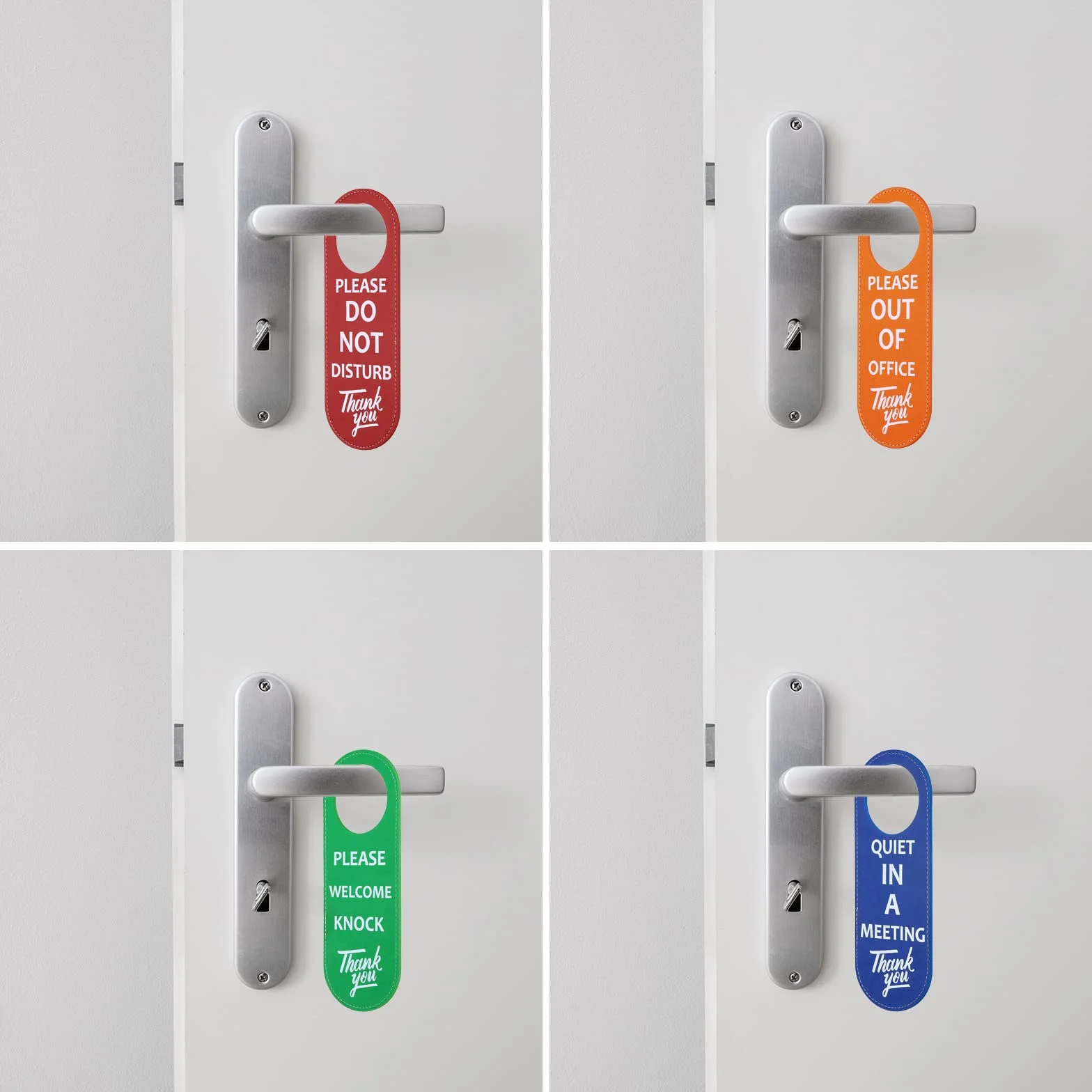PATIKIL Znak z dwustronnym wieszakiem na drzwi, 1 opakowanie 'Do Not Disturb on Front and Welcome Knock on Back Side Door Gałka Prywatność Znak na spotkanie w biurze, domu, wielokolorowy