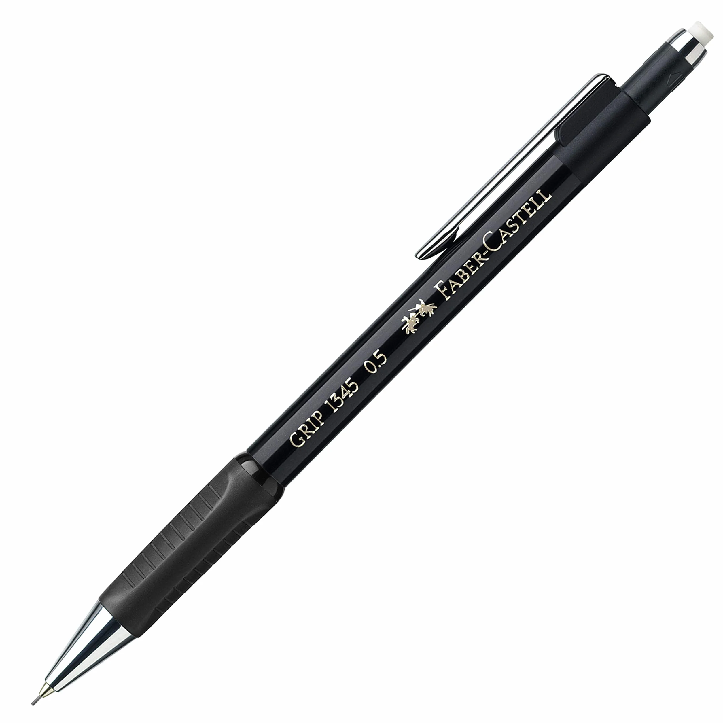 Faber-Castell 1345 99 – uchwyt do ołówków automatycznych, grubość wkładu: 0,5 mm (czarny z 24 wkładami zapasowymi)