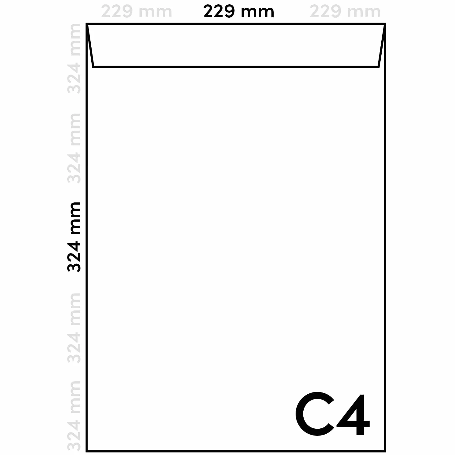50 kopert DIN C4 brązowe 229×324mm prosta klapka samoprzylepna bez okien 90g duży format dla firm z literami faktury