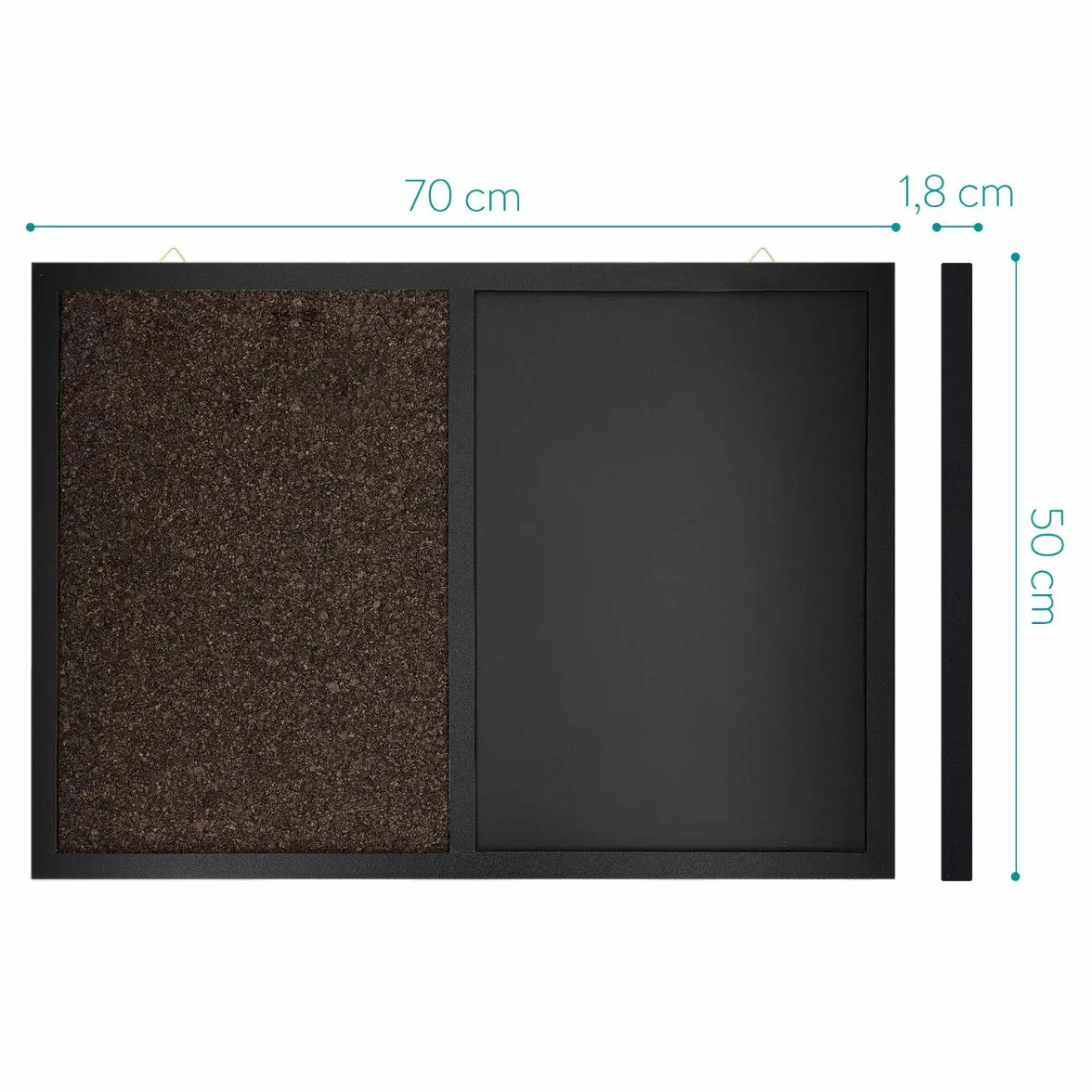 Navaris Tablica łączona kredowo-korkowa memo 70x50 cm z magnetyczną folią