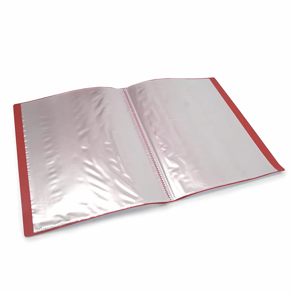 Waytex 931332R Ochrona dokumentów A4 60 widoków Premium z nieprzezroczystego polipropylenu - 30 przezroczystych kieszeni - Czerwony