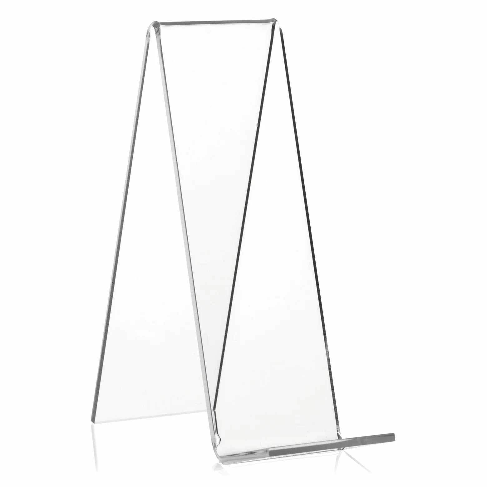 VITAdisplays® Talerz skośny, stojak na książki, nośnik towarów jako podpórka na książki z tworzywa PLEXIGLAS® (przezroczysta, 15 cm)