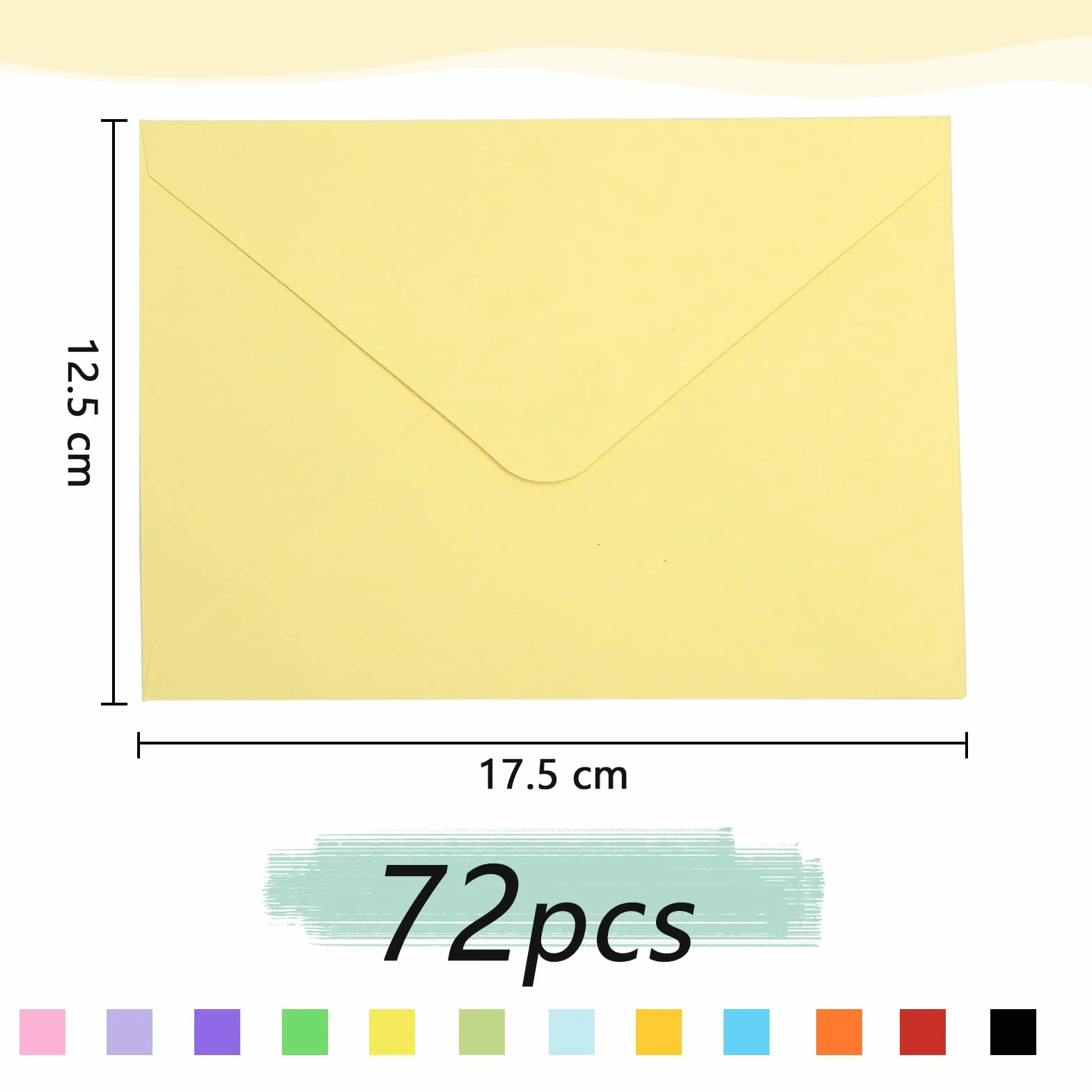 72 kolorowe koperty z 32 naklejkami, 12 modnych kolorów, koperty B6, koperty 12,5 x 17,5 cm, odpowiednie na urodziny, wesela, Boże Narodzenie