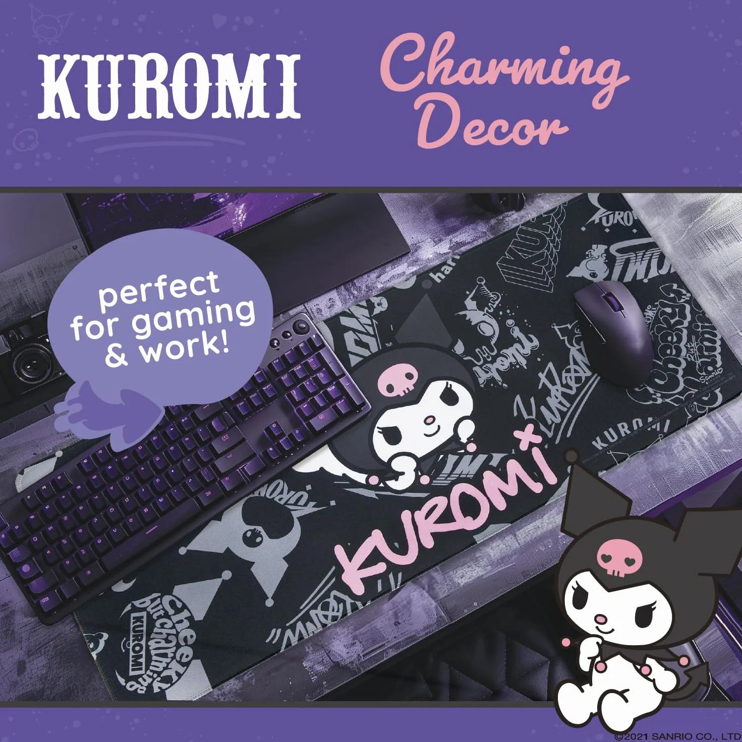 Hello Kitty Jumbo Kuromi podkładka na biurko 70 x 30 cm