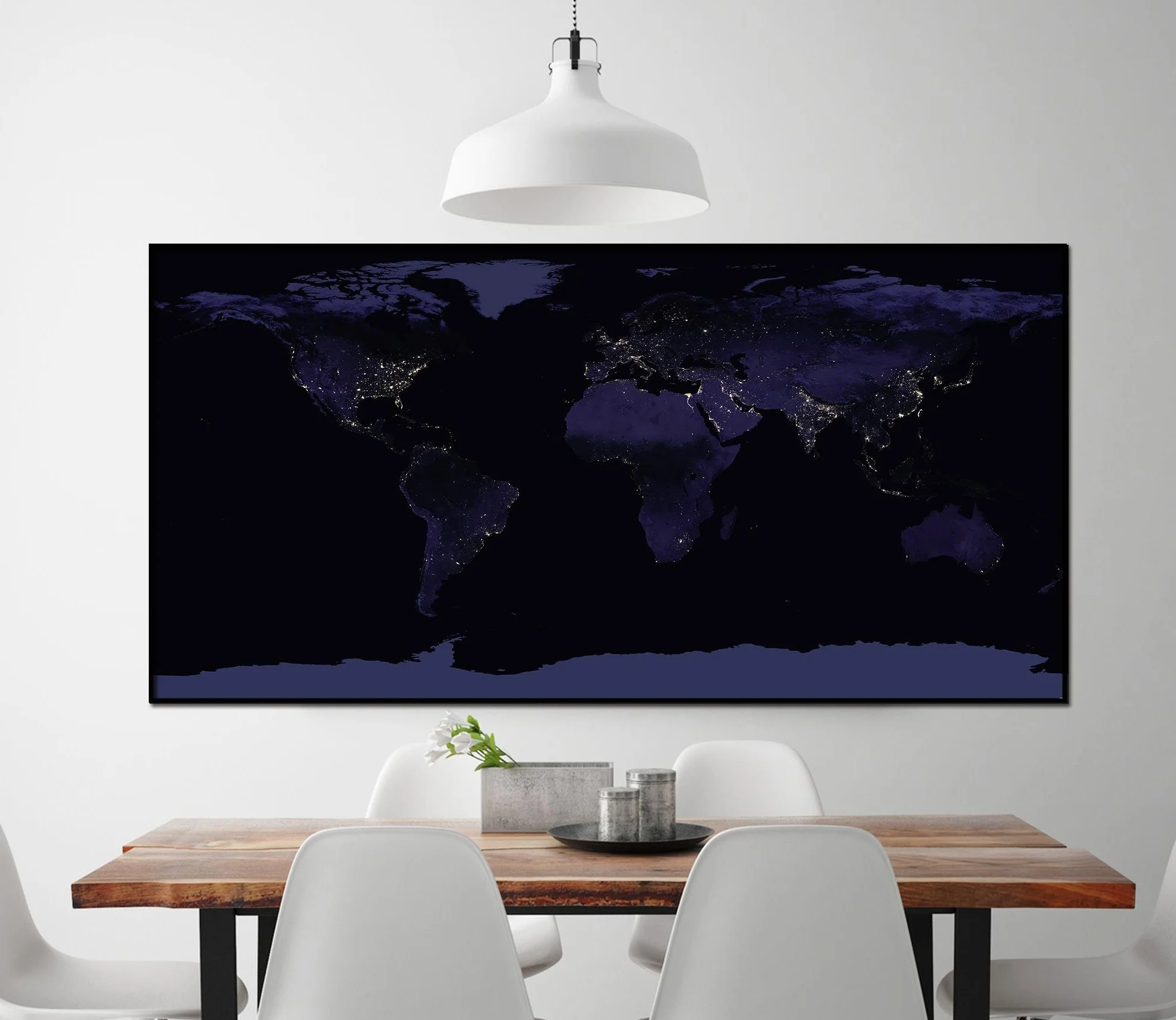 Plakat XXL Mapa Świata w Nocy NASA Earth by Night 140 x 70 cm Papier 170 g/m² Błyszczący