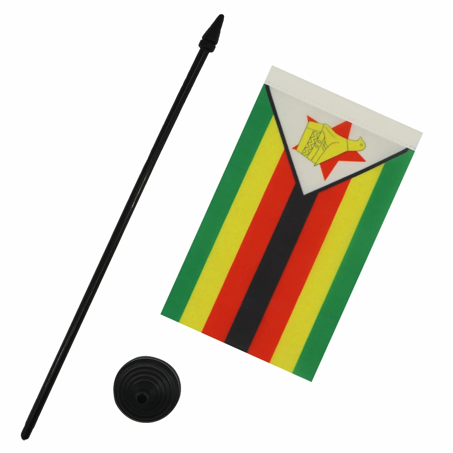 Drapeau de Table Zimbabwe Polyester 100D 15cm x 10cm