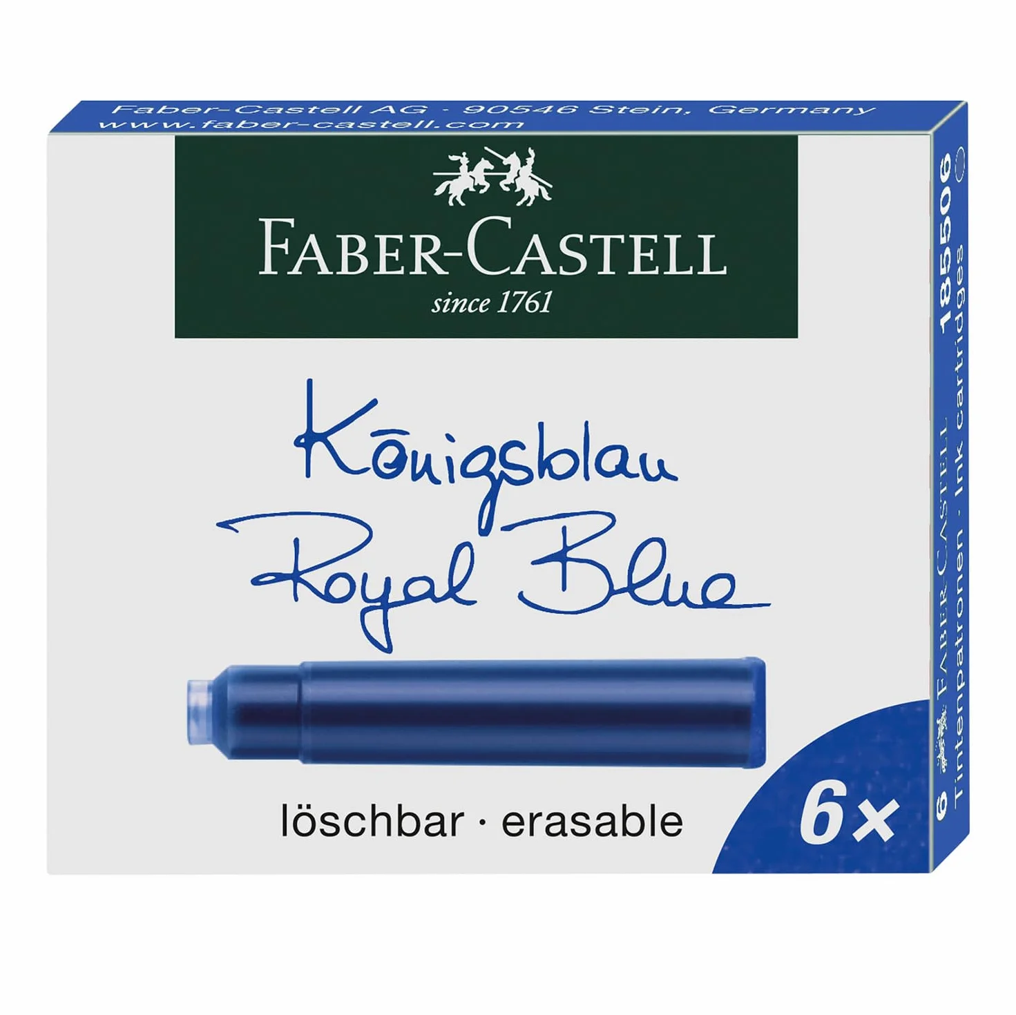 FABER-CASTELL 205082 - Naboje atramentowe standard, błękit królewski, 30 szt.