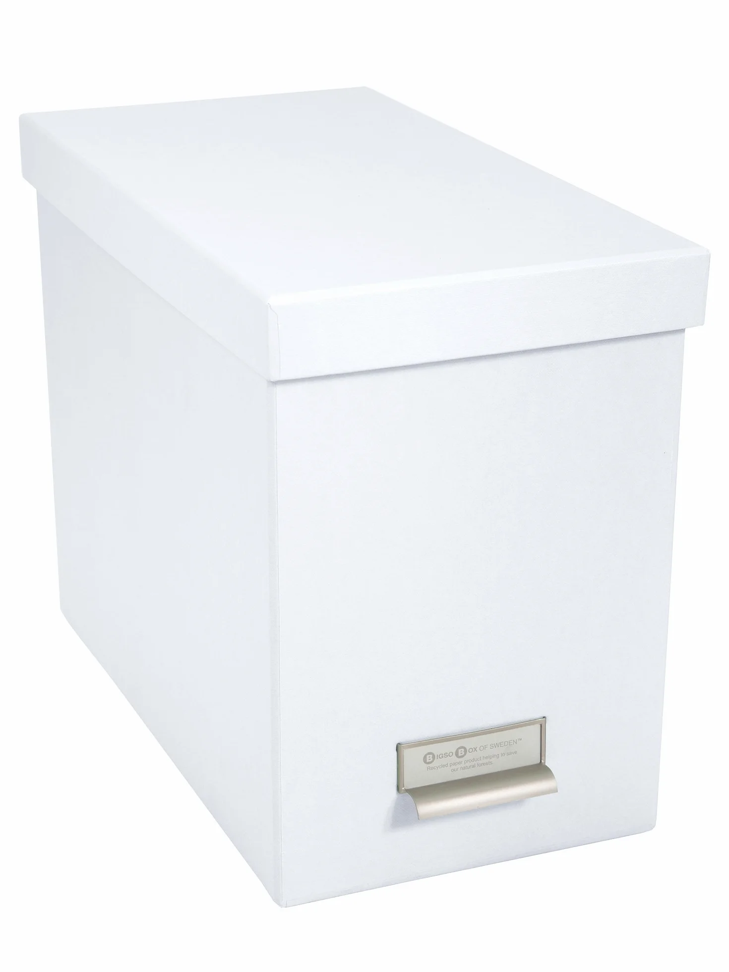 Bigso Box of Sweden JOHAN wiszące pudełko na teczki z pokrywką, płyta pilśniowa, papier, biały