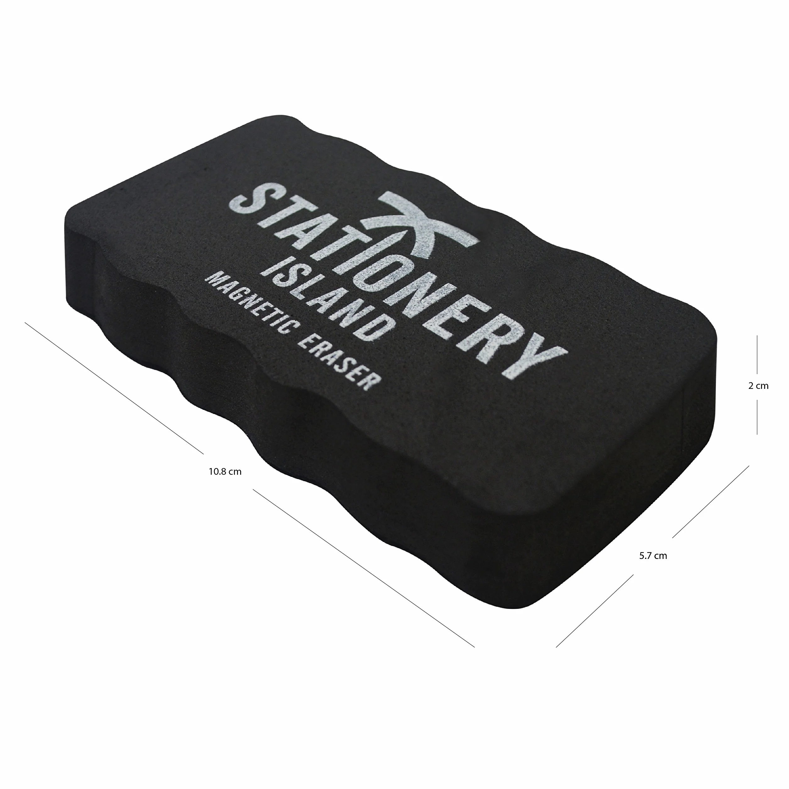 Stationery Island gumek magnetycznych w kolorze czarnym. Magnetyczna gumka do tablic suchościeralnych. Do wycierania białych tablic, tablic kredowych, tablic szklanych i tablic do notatek (1 opakowań)