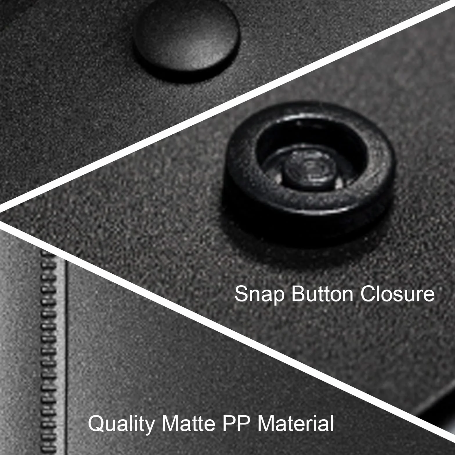 VANRA Vertical File Folders Poly Filing Envelope Plastic Project Folder with Snap Button Closure for A4 Letter Size Paper (Pack of 5, Black)