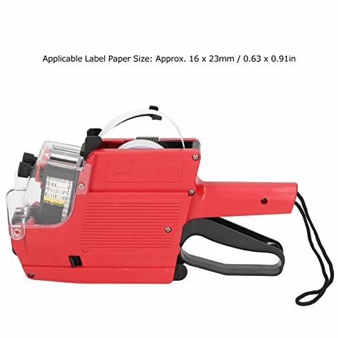 MX6600 Pistolet do Etykiet Cenowych 10 Cyfr 2 Linie ABS Czerwony Żółty Niebieski z Wałkiem Tuszu