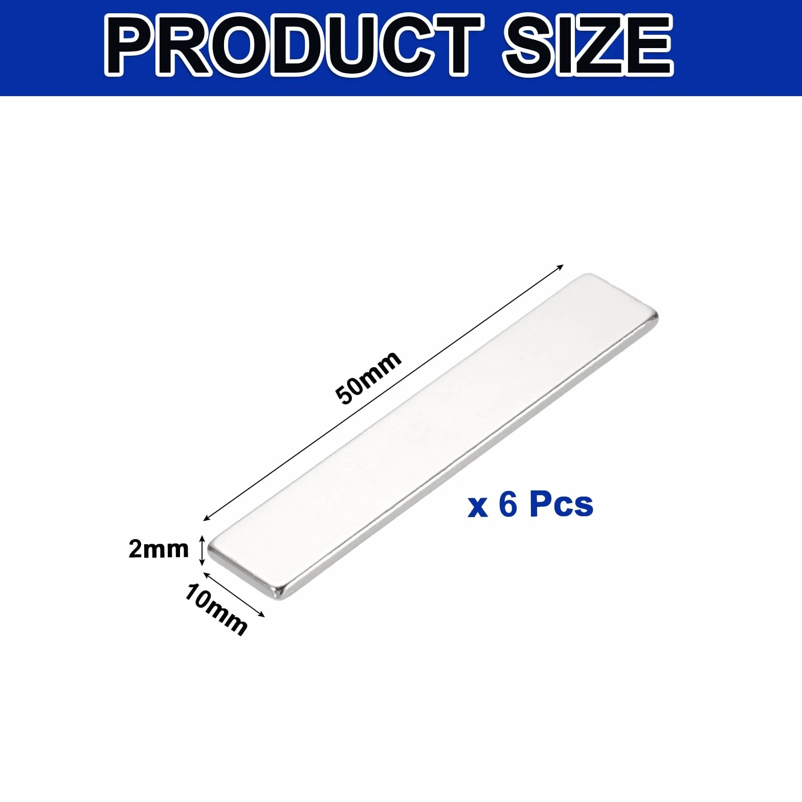 QUARKZMAN magnesy prostokątne 50x10x2 mm mocne magnesy biurowe na tablicę lodówkę