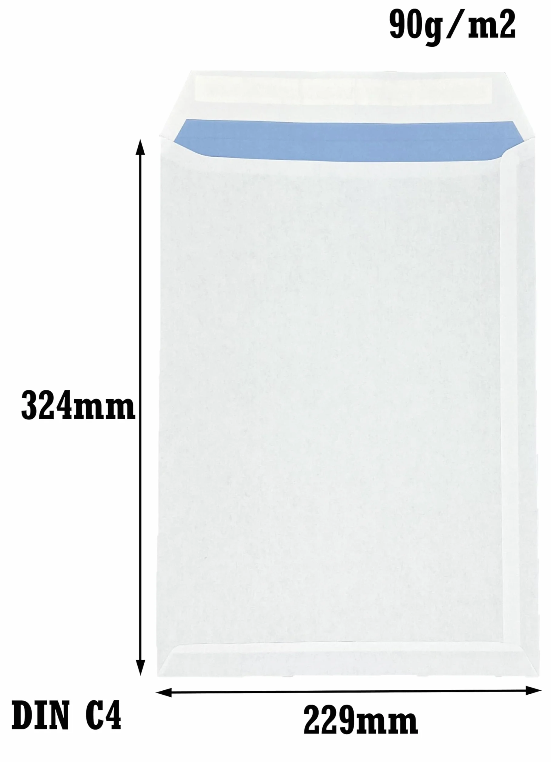50 x białe koperty DIN C4 229 x 324 mm prosta klapka klejenie bez okienka 90 g koperty w dużym formacie C4 brązowe koperty biznesowe C4 (Biały, C4 (229x324))