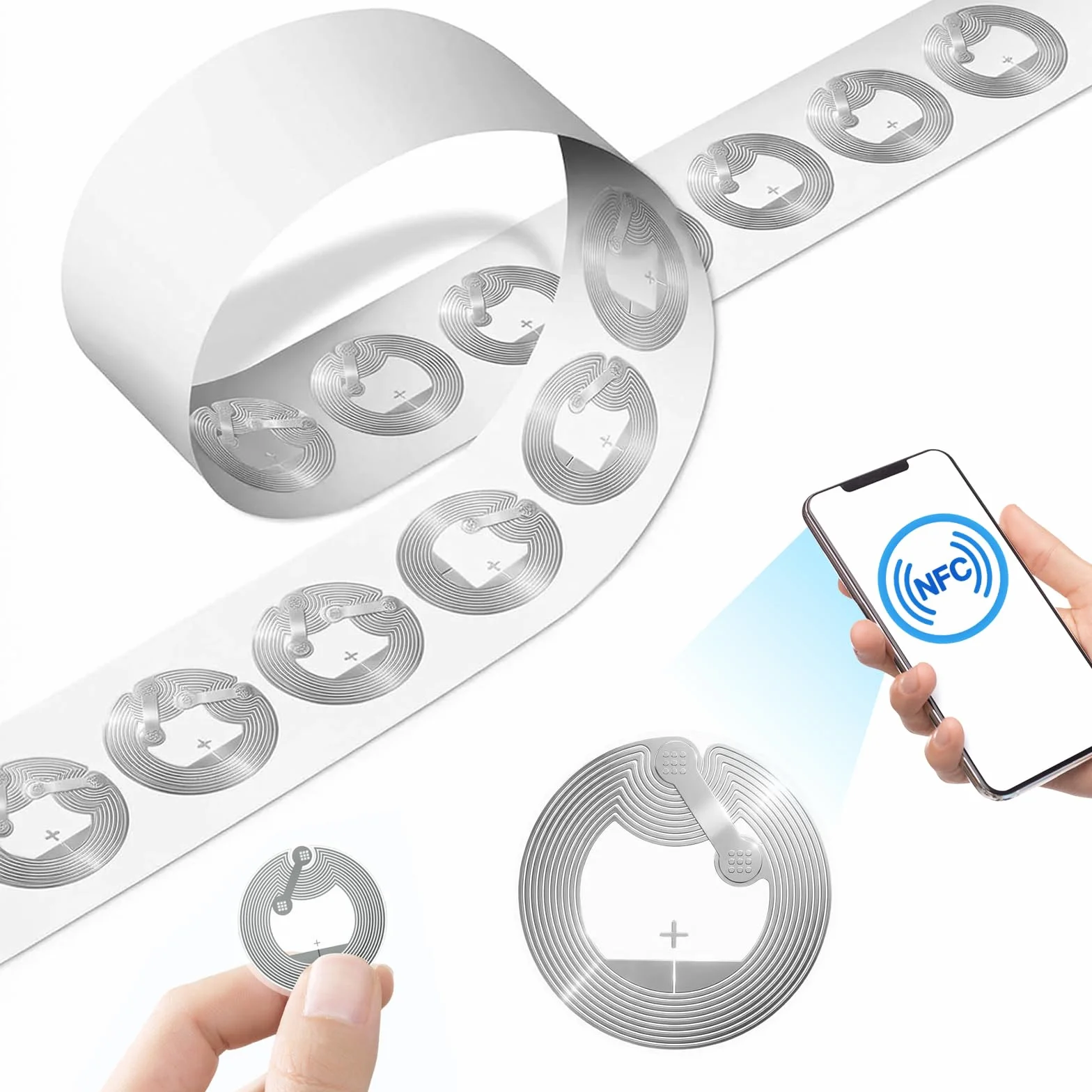 60 sztuk znaczników NFC, naklejki NTAG215 NFC, wodoodporne karty NFC 25 mm, kompatybilne z Tagmo Amiibo i wszystkimi telefonami i urządzeniami kompatybilnymi z NFC.