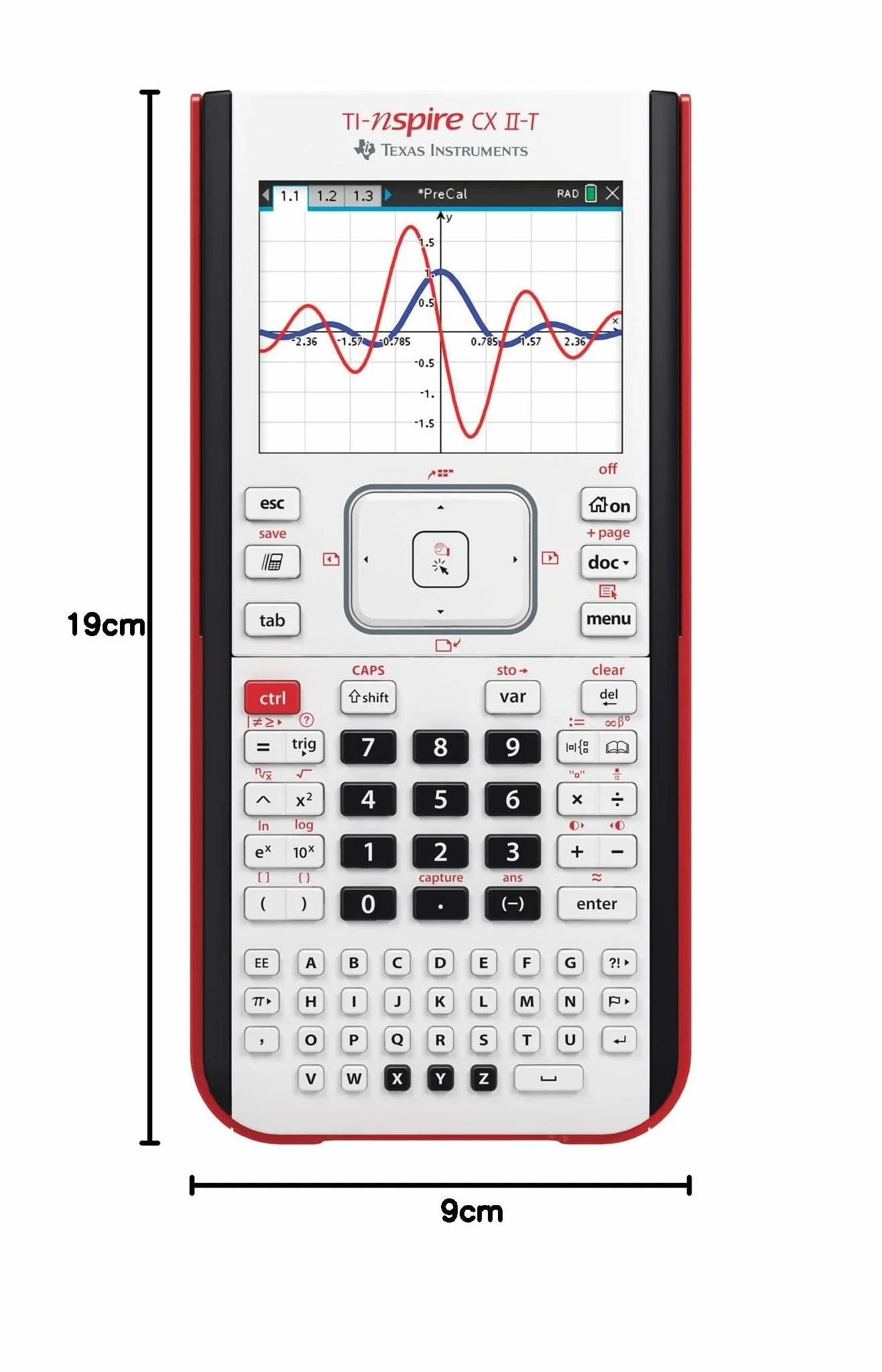 Texas Instruments Ti-Nspire Cx Ii-T NSCX2/FC/6E8/A Kalkulator Naukowy, Biały, 19 x 9 x 2 cm