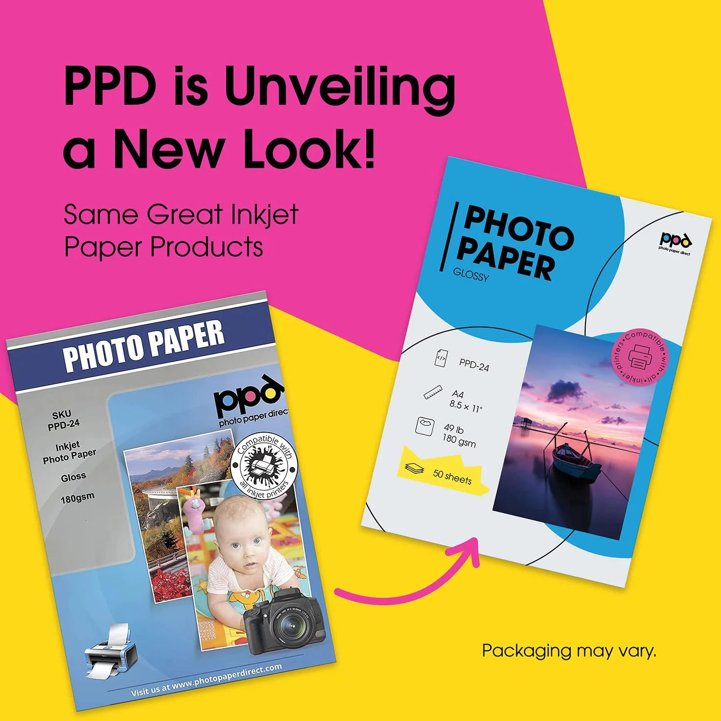 PPD A4 50 Arkuszy 180g Błyszczący Papier Fotograficzny do Drukarek Atramentowych