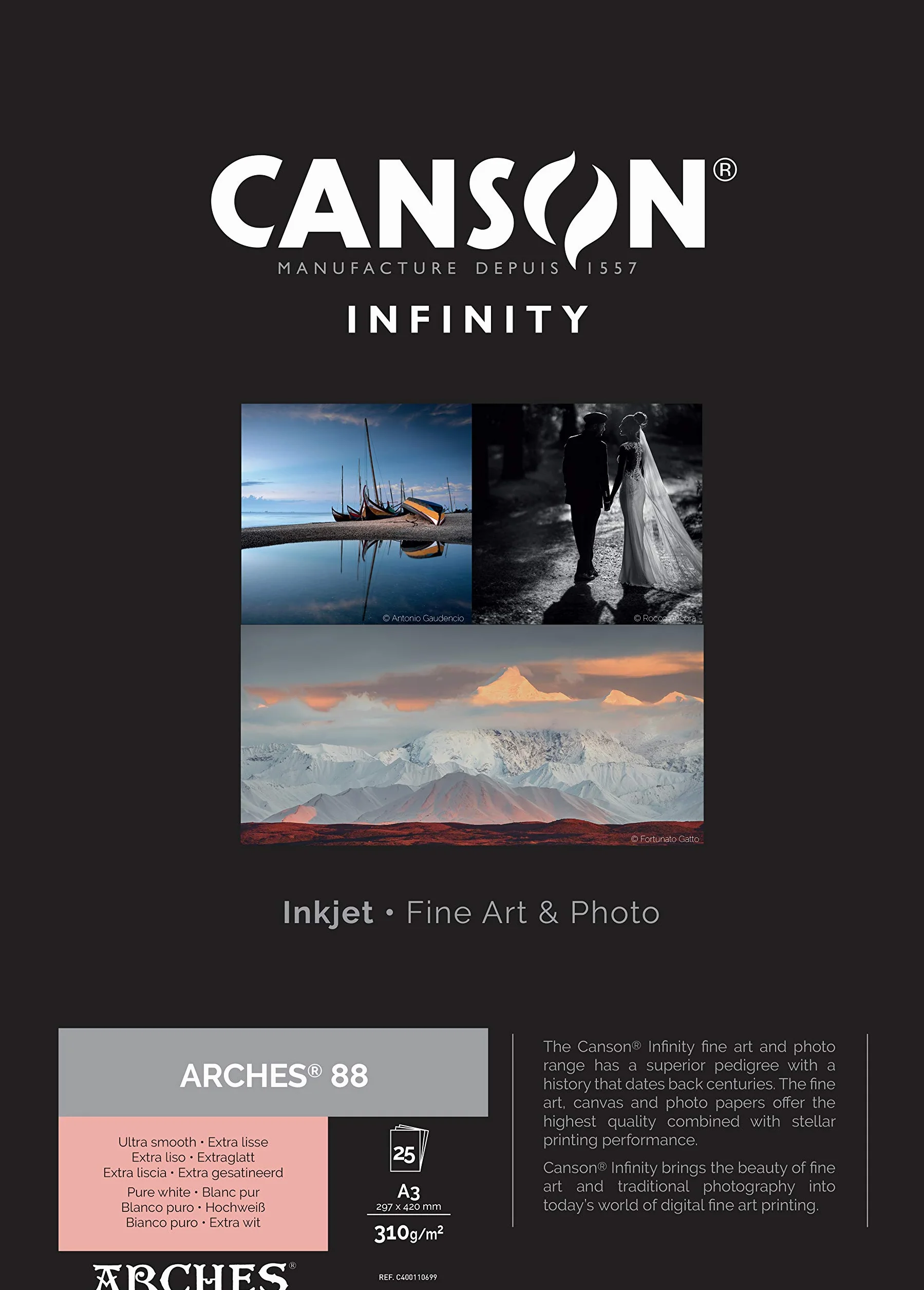 Canson Infinity Arches 88 310g A3 satynowany naturalna biel
