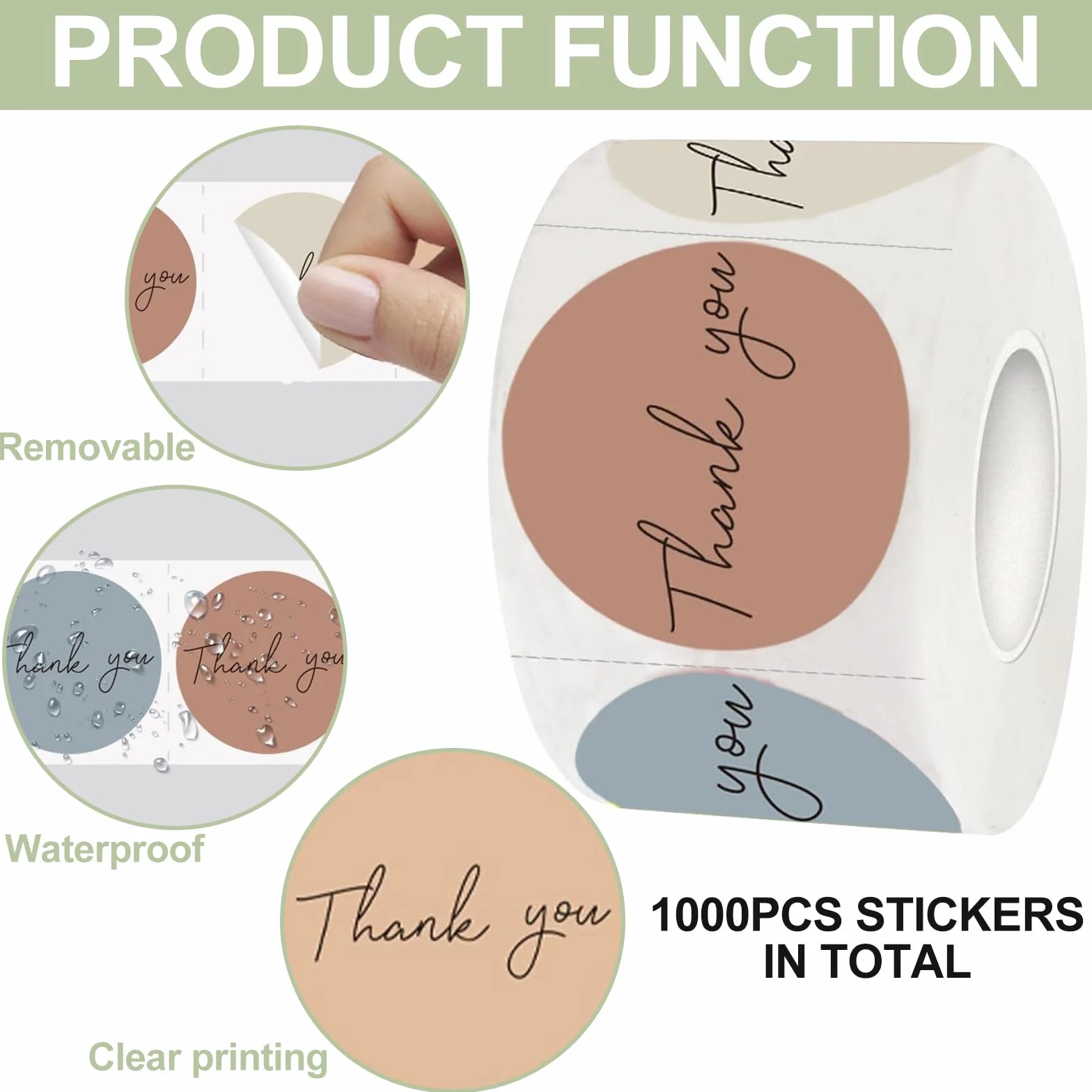 1000 sztuk naklejek Thank You, 25 mm, okrągłe naklejki z podziękowaniami, naklejki z podziękowaniami, na prezent biznesowy, wyroby ręcznie robione, pieczenie, opakowanie