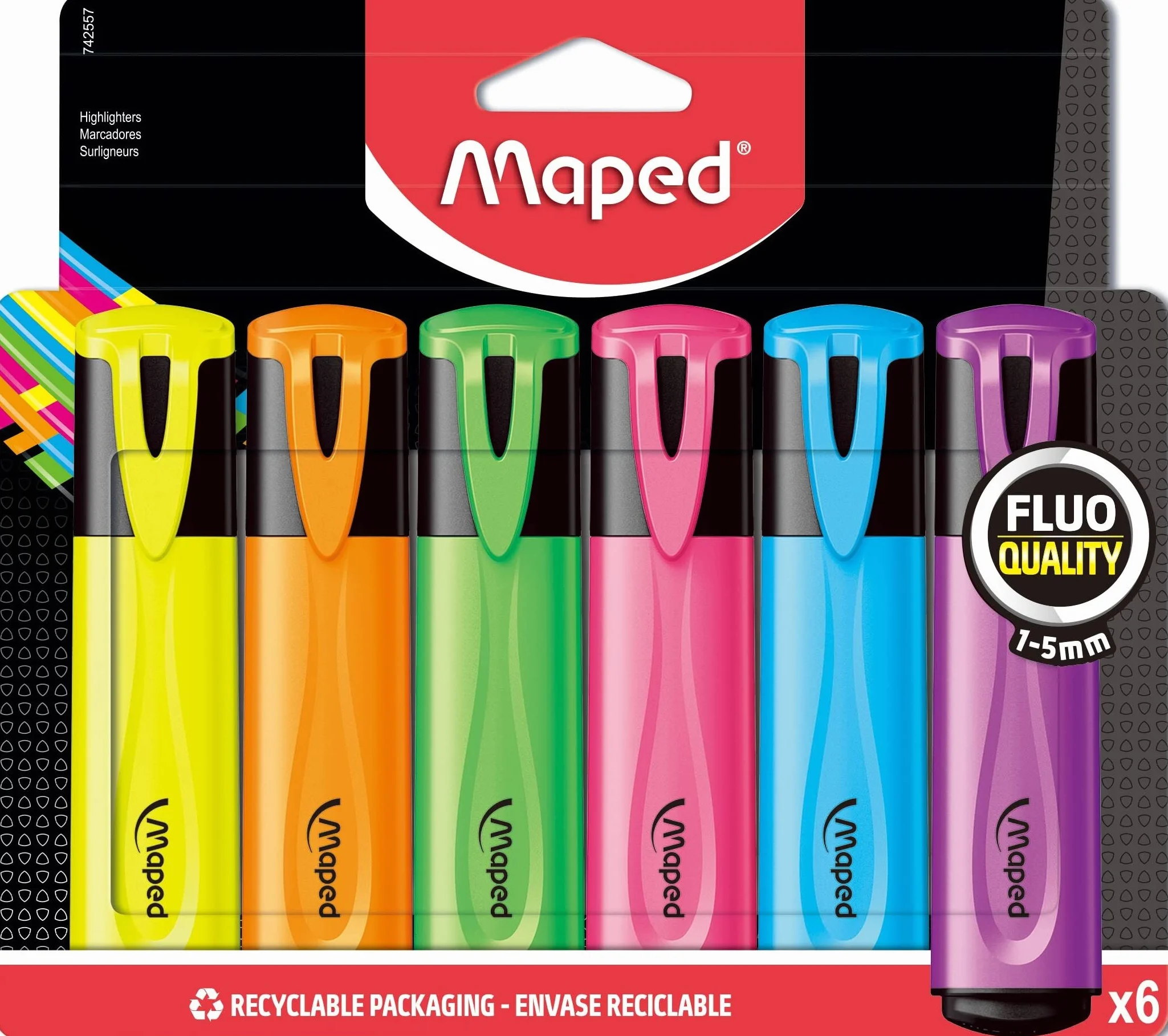 Zakreslacz fluo peps mix kolorów 6 szt etui