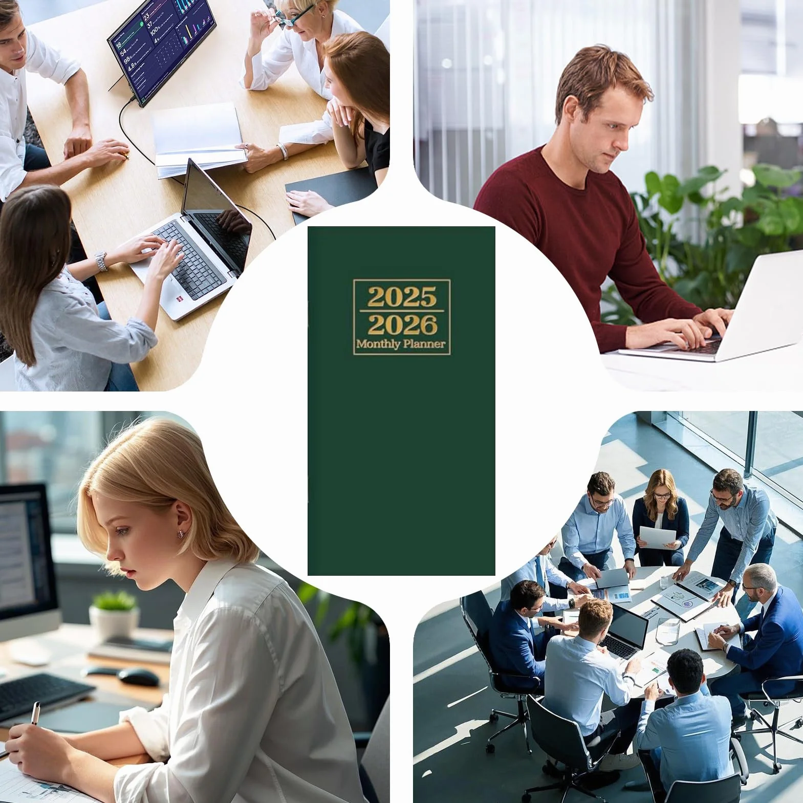 Planner 2025-2026, Business Agenda Journal, Goal Tracker Notebook for Students Teachers, 24-Month Compact Schedule