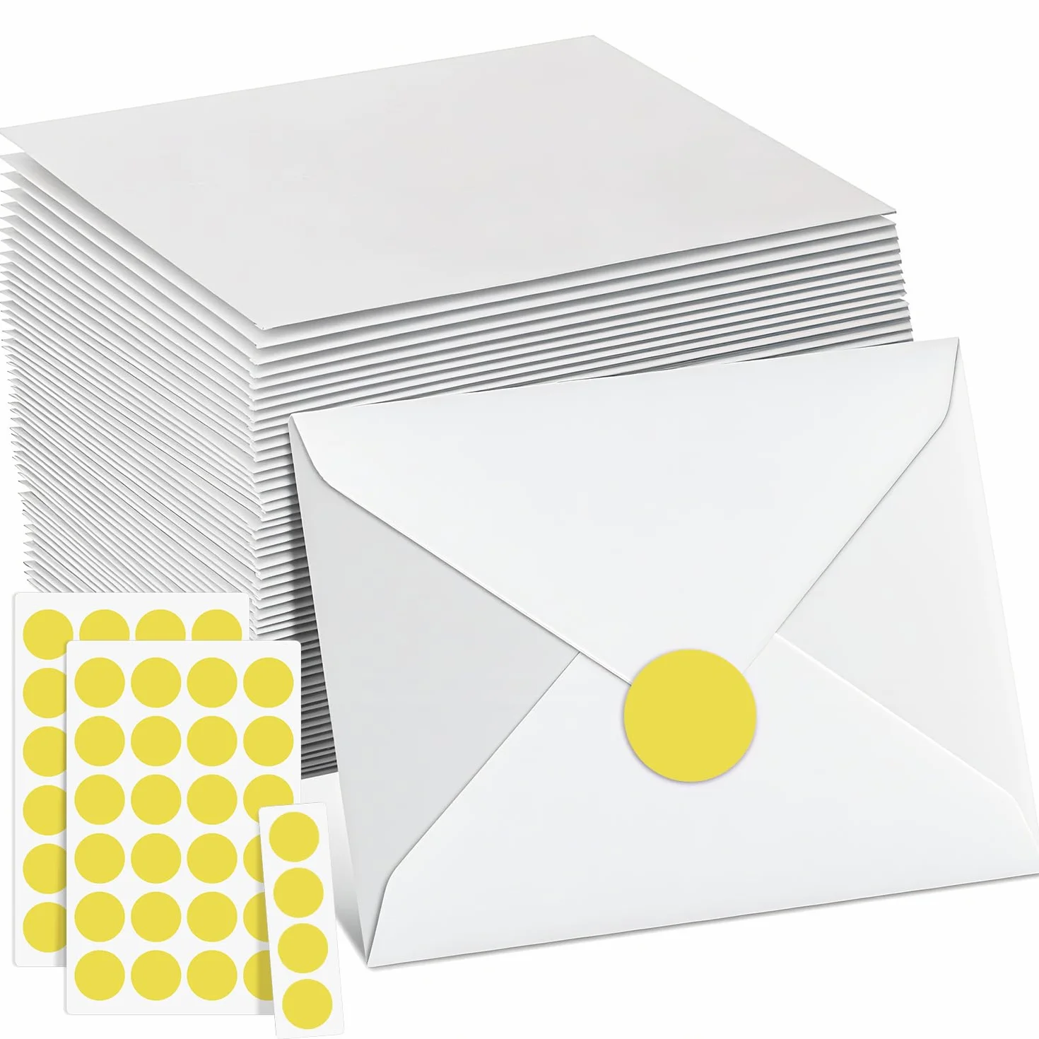 Koperty z białego papieru, mała koperta, opakowanie 50 szt., 13,5 x 18,5 cm, 120 g/m² bez okna na listy, kartka z życzeniami, zaproszenie, kartka urodzinowa, ślub, kartki z podziękowaniami (białe)