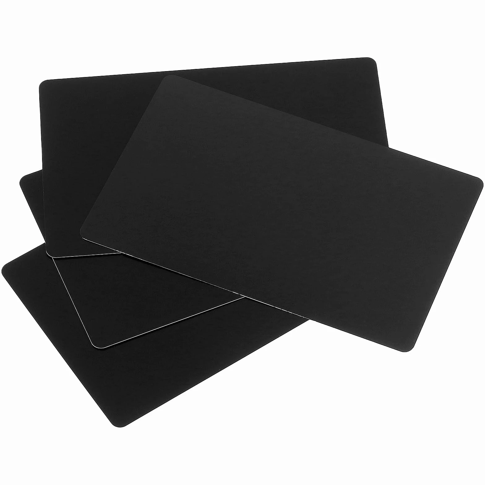 200 sztuk metalowych wizytówek czarnych, 86 x 54 x 0,21 mm, aluminiowe wizytówki, puste wizytówki, grawerowane laserowo, aluminiowe karty do kart VIP i klientów biurowych, kart podarunkowych