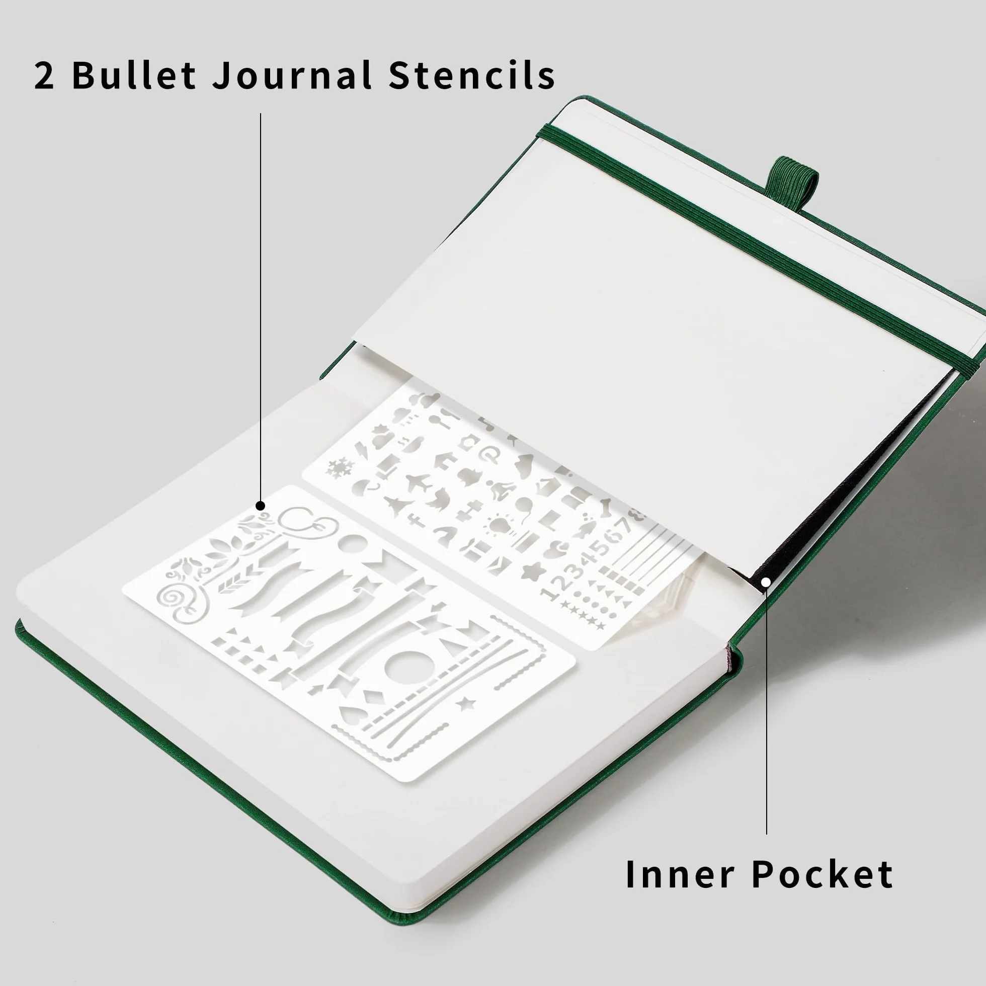 RETTACY Notatnik A5 w kropki, z papierem o gramaturze 100 g/m² – twarda okładka w kropki Bullet Journal, 192 strony z tylną kieszenią dla artystów, profesjonalistów i studentów, 14,5 x 21 cm