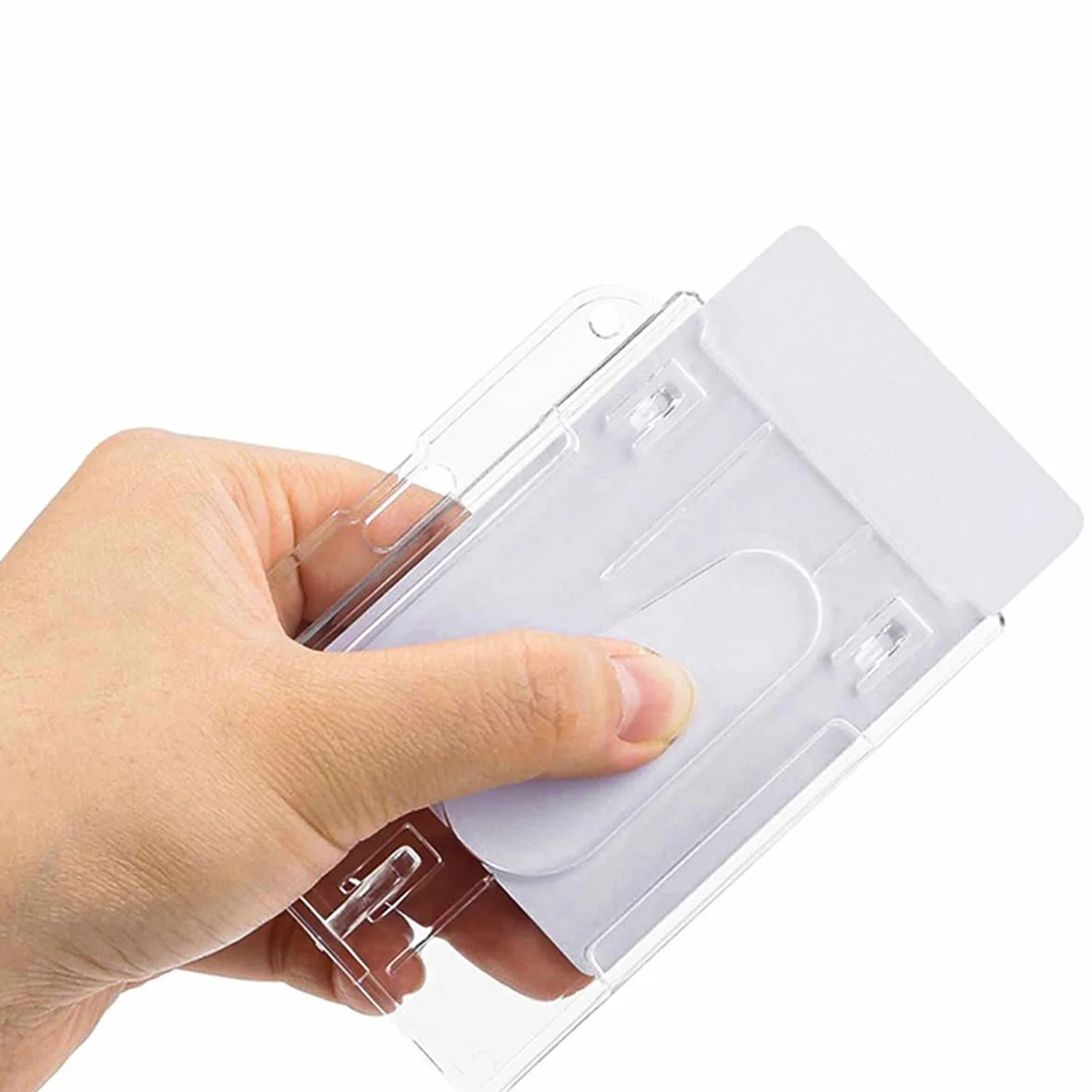 10 szt. 91 x 69 mm etui na dowód osobisty, dwustronne, przezroczyste etui na karty z przegródką na kciuk, etui ochronne, produkty biurowe