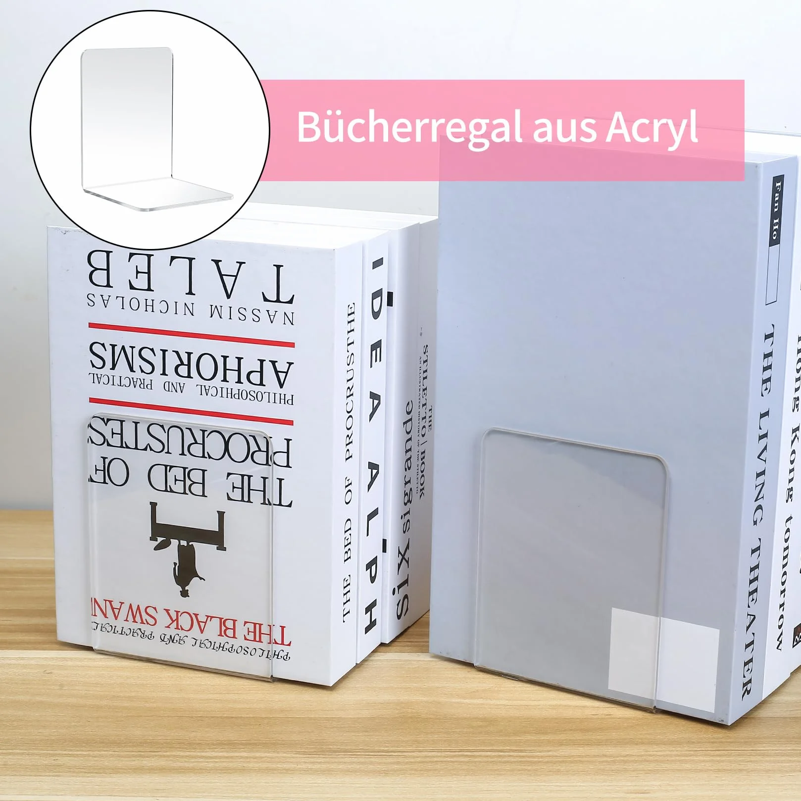 6 x podpórka na książki, akrylowa podpórka na książki, przezroczysta, antypoślizgowa, dla dzieci, szkoły, biura, domu, biblioteki