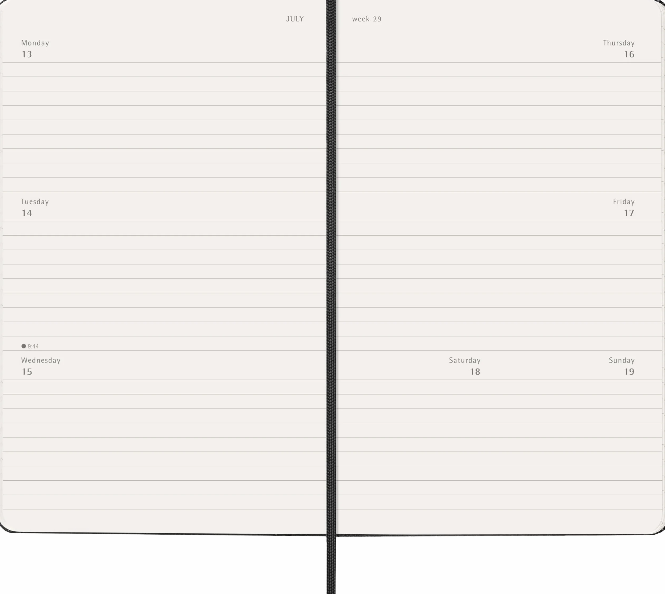 Moleskine 12 Monate Wochenkalender 2026 Large A5 fester Einband Schwarz