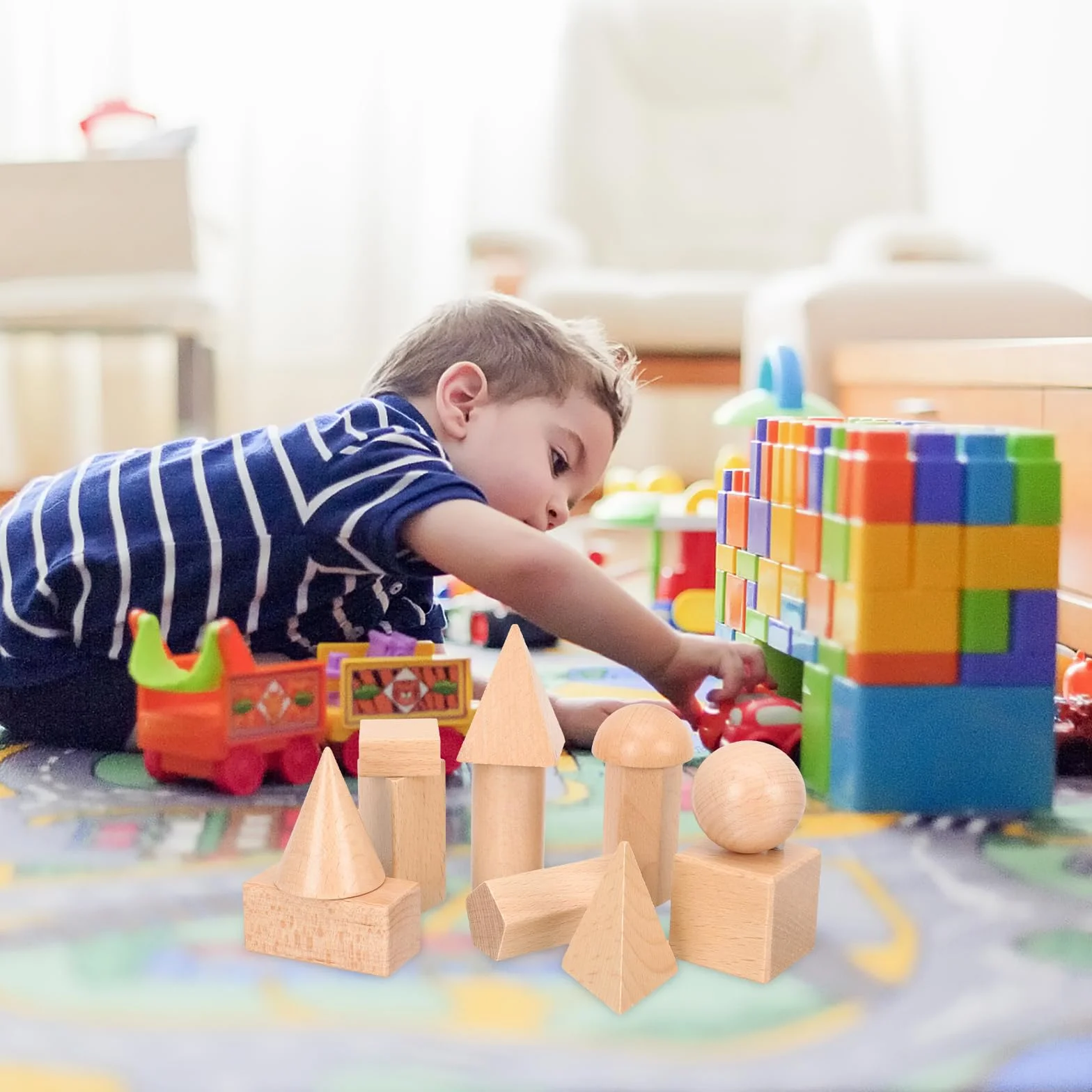 UPKOCH 12 sztuk geometrycznych narzędzi do produkcji geometrycznych stałych kształtów manipulacje w wieku przedszkolnym elementarne kształty 3D do nauczania geometryczne ciała stałe kostki drewno