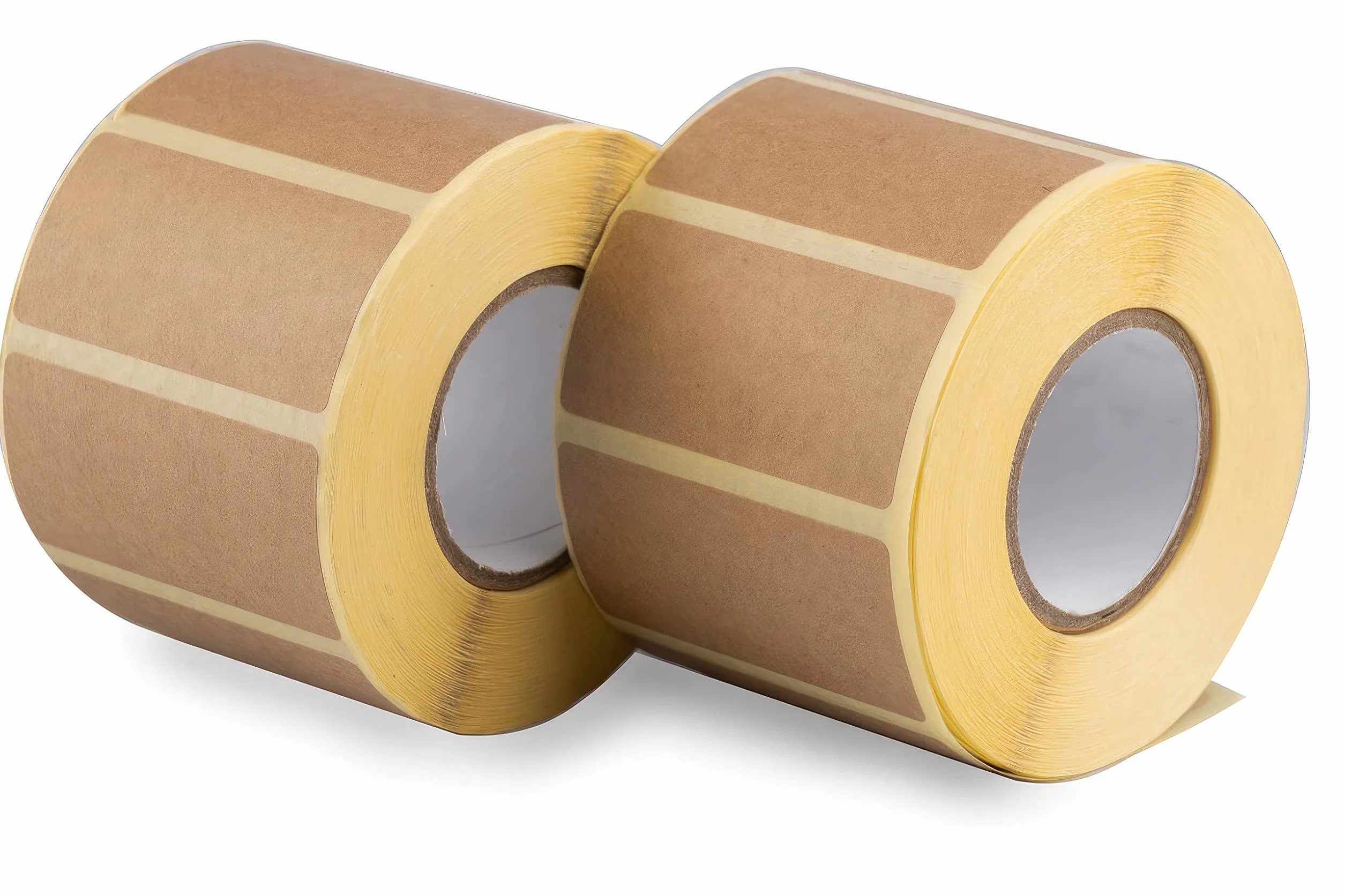 2,000 (2 rolki, 1000/rolka) 60 x 30 mm naklejki w kolorze naturalnym brązowym Samoprzylepne etykiety wysyłkowe, czyste naklejki, etykiety do słoików i puszek konserwowych, perforowane