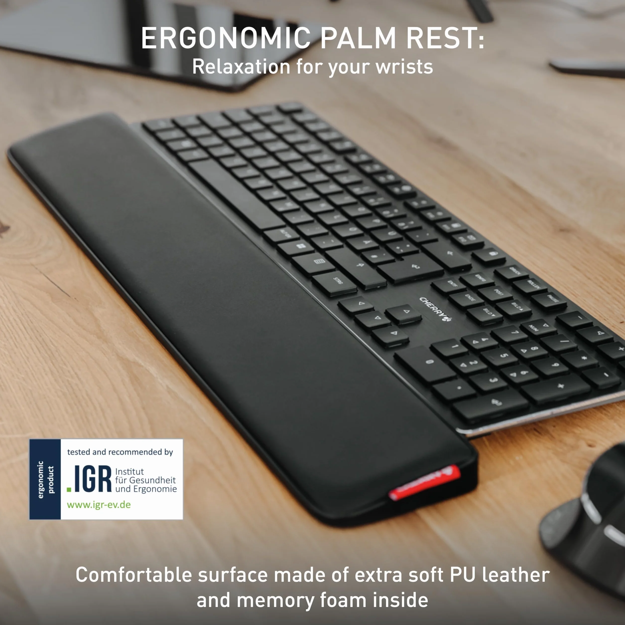 CHERRY PALMREST ERGO ergonomiczna podpórka pod nadgarstki czarny