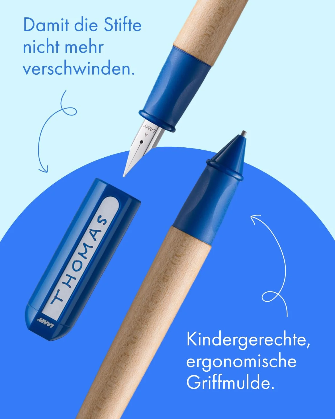 Lamy abc zestaw do nauki pisania niebieski pióro ołówek