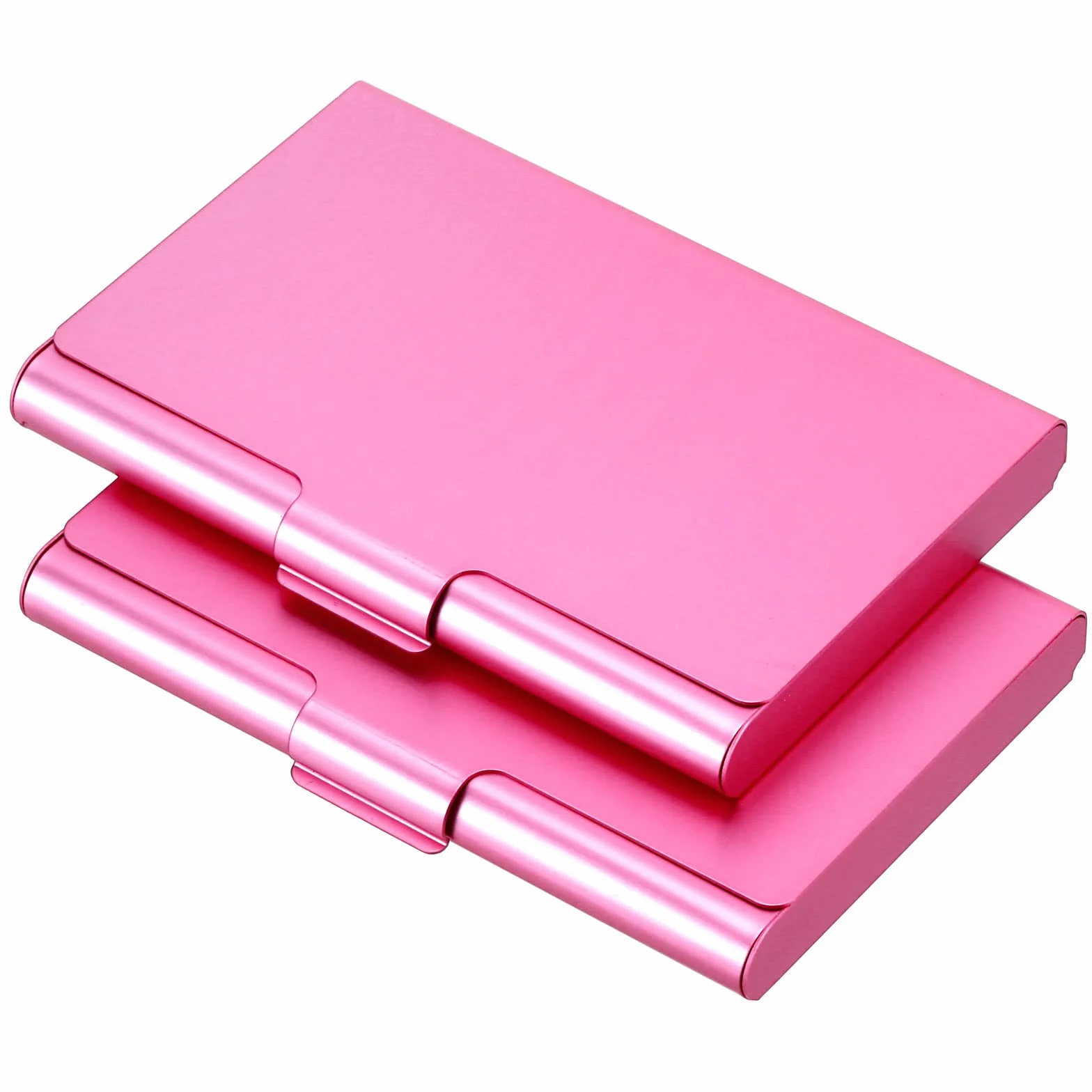 PATIKIL Etui na wizytówki aluminiowe 2 sztuki różowe