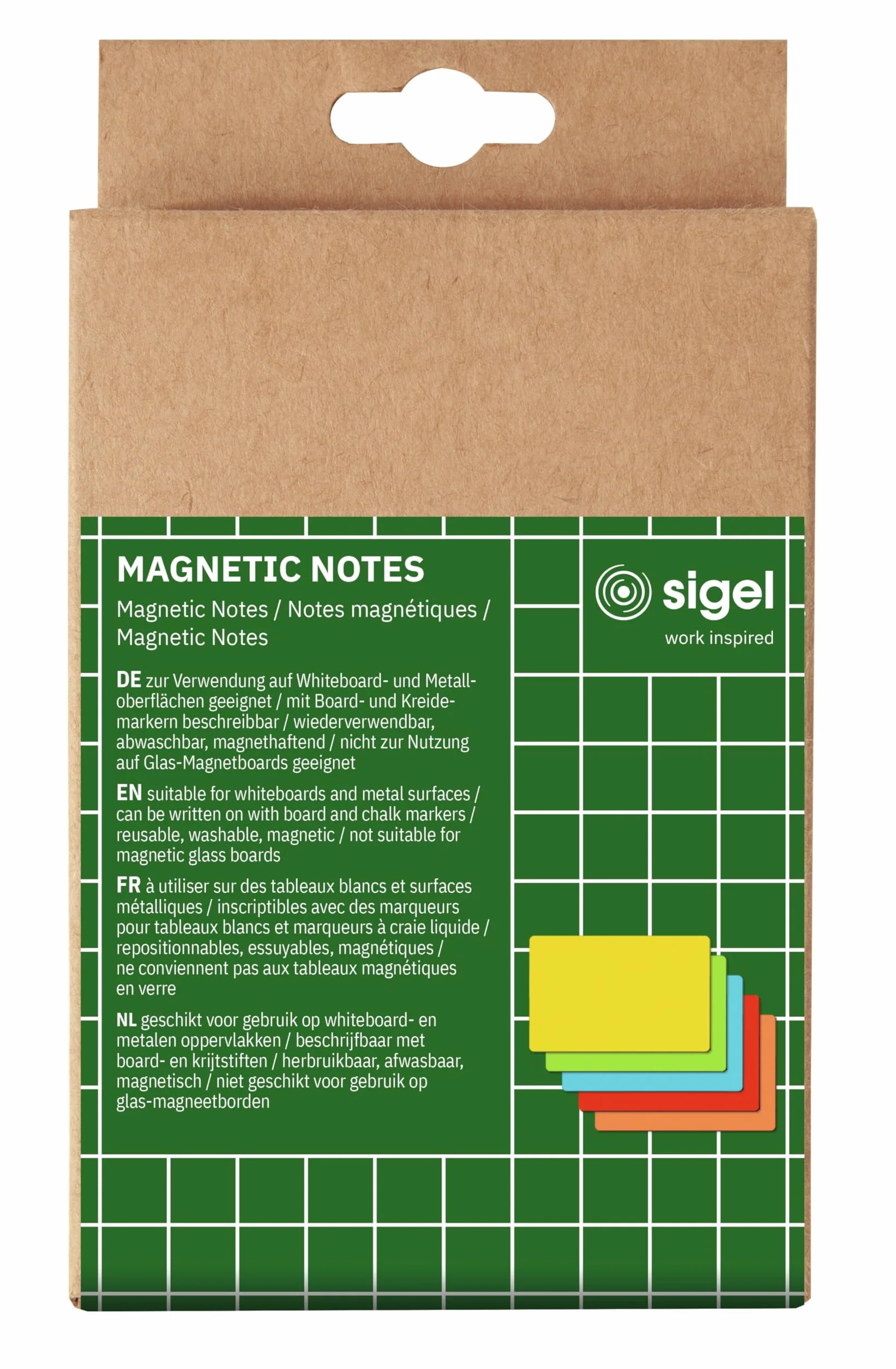 SIGEL MU103 Notes magnetyczne 25 sztuk 10x15 cm papier magnetyczny do białych tablic
