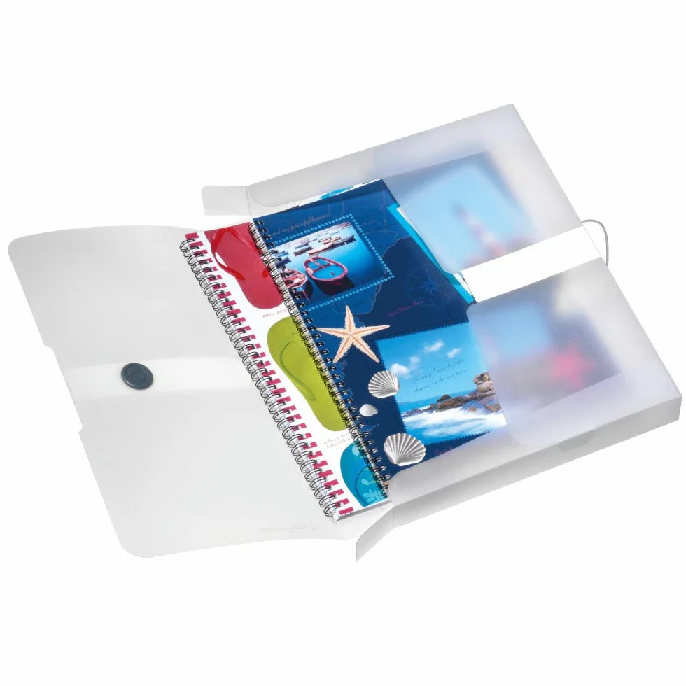 Herlitz Easy.Orga Teczka na dokumenty A4 z gumką | Grzbiet 4cm | Folder Organizer Ochrona Zabezpieczenie | Praktyczna etykieta | Elastyczna okładka z PP | Biuro Szkoła | Transparentna Biała