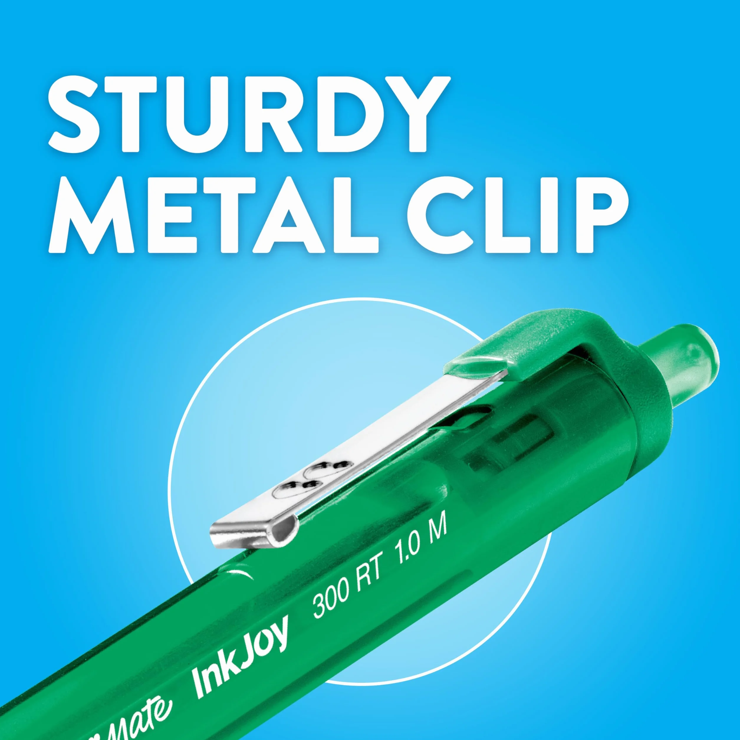 Chowane długopisy Paper Mate InkJoy 300RT | Średnia końcówka (1,0 mm) | Czarne | 8 szt.