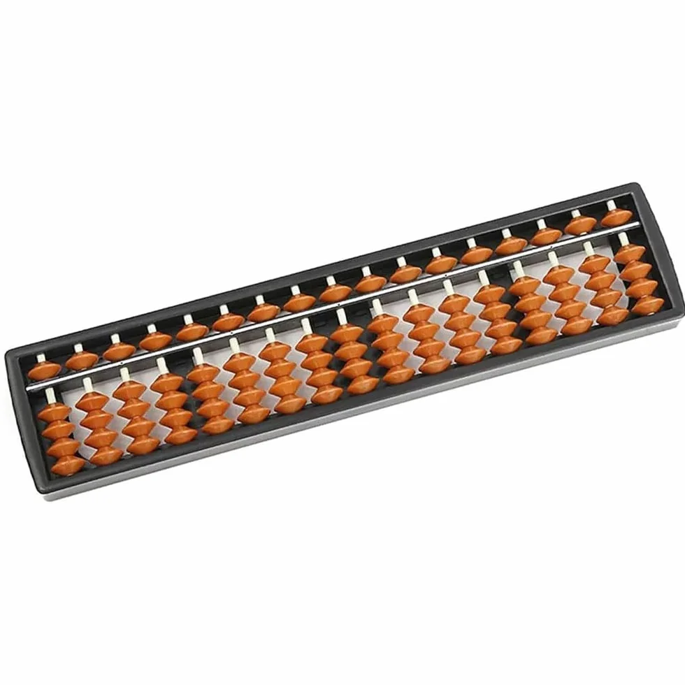 LATRAT Plastikowy Abacus Aritmetyczny Kalkulator dla Dzieci, 17-cyfrowy Retro Drewniany Kwadrat, Chiński Abak Obliczeniowy, brązowy