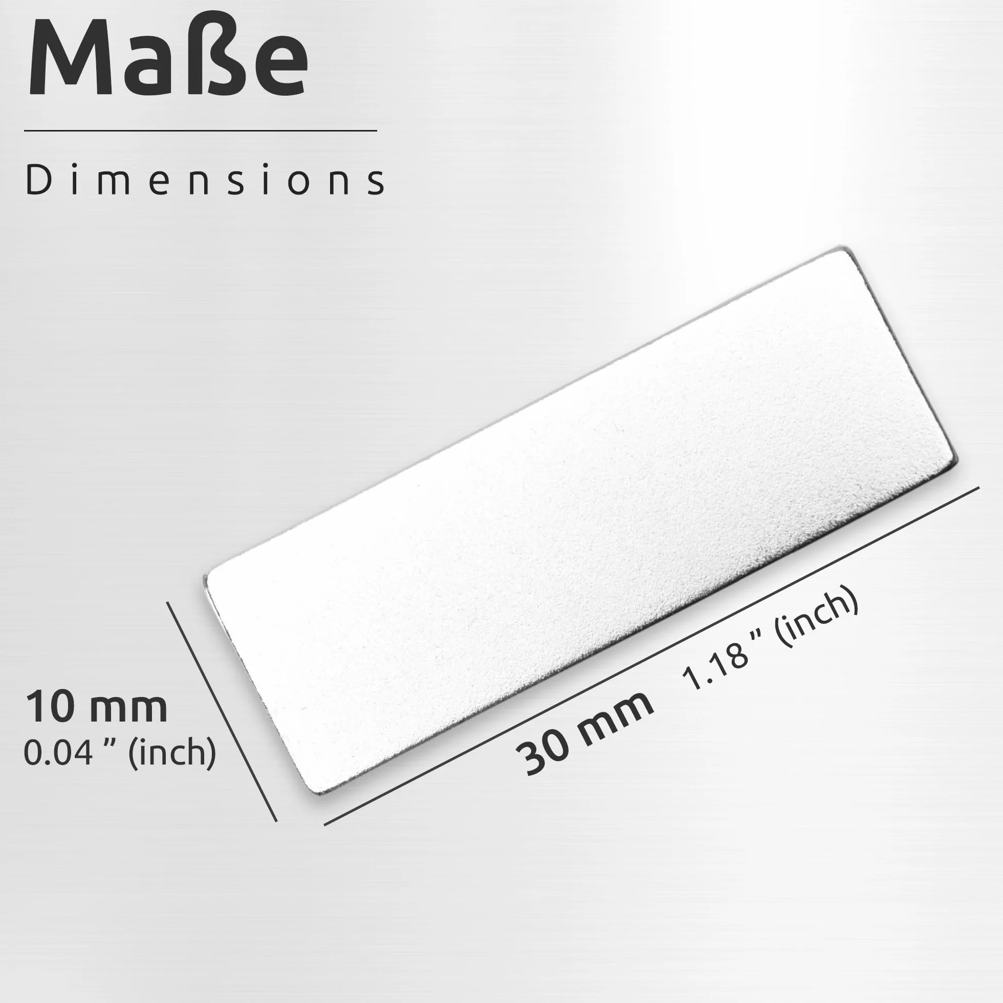 ECENCE Magnesy neodymowe 12 szt. magnesy samoprzylepne - 30x10x1mm - wysokiej jakości powłoka NiCuNi - magnesy tarczowe