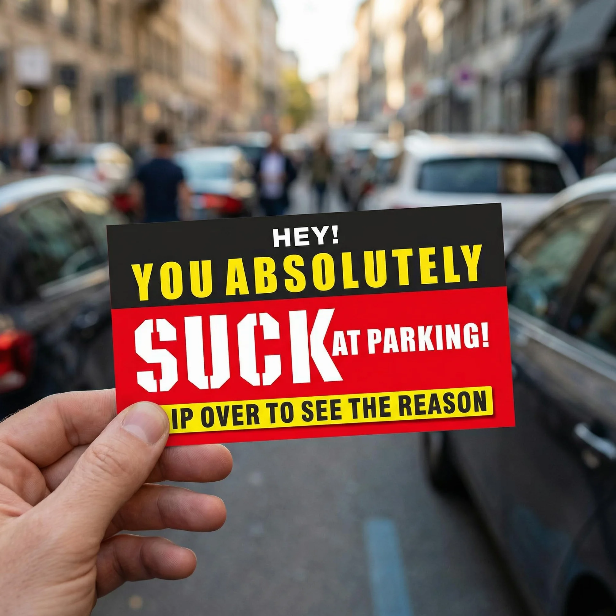 Bad Parking Cards 100 szt. śmieszne bilety na naruszenie parkowania 8 x 5 cm