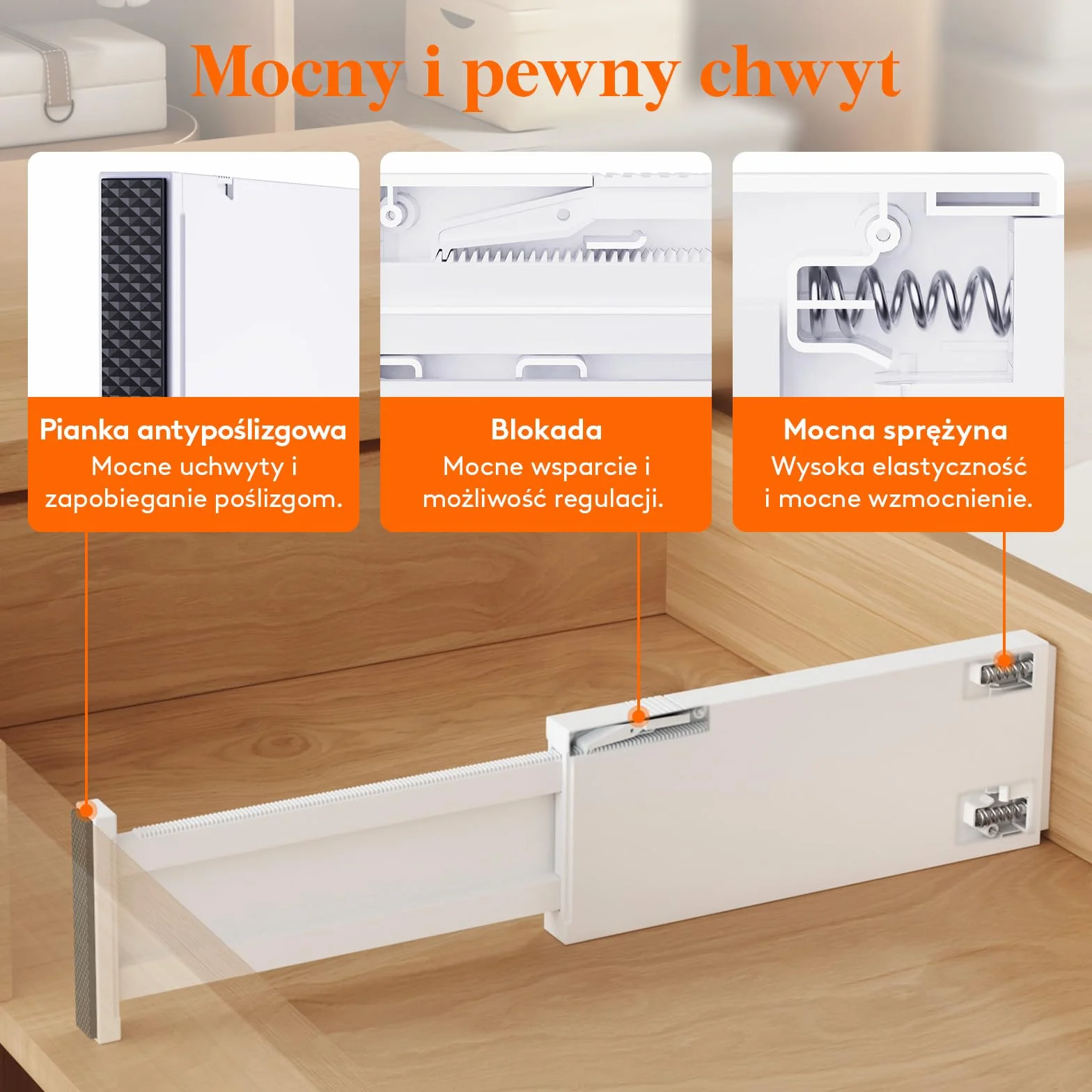 Lifewit 4 Plastikowych przegródek do szuflad o wysokości 10 cm, 28-44,5 cm Regulowane organizery do szuflad na ubrania, rozszerzalne separatory do organizacji w sypialni/łazience/kuchni/biurze