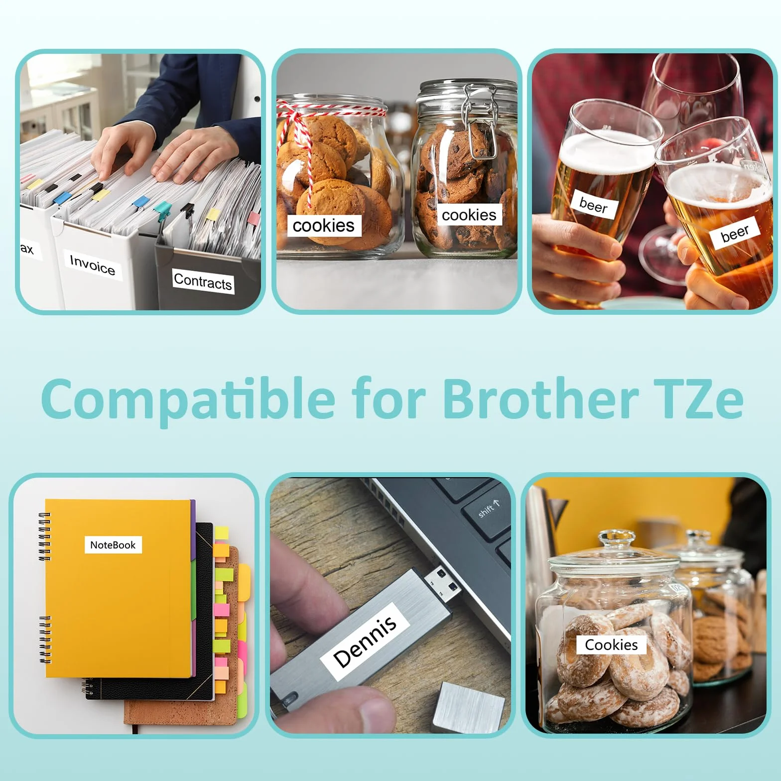 3x Yuanqimm Compatible Brother P-touch Label Tape 12mm for Brother TZe231 TZe-231 TZ231 TZ-231 Black on White Tape for Ptouch PT-D400 PT-H100LB PT-H105 PT-D200 PT-1000 PT-H110 PT-H101 PT-H107B PT-D210