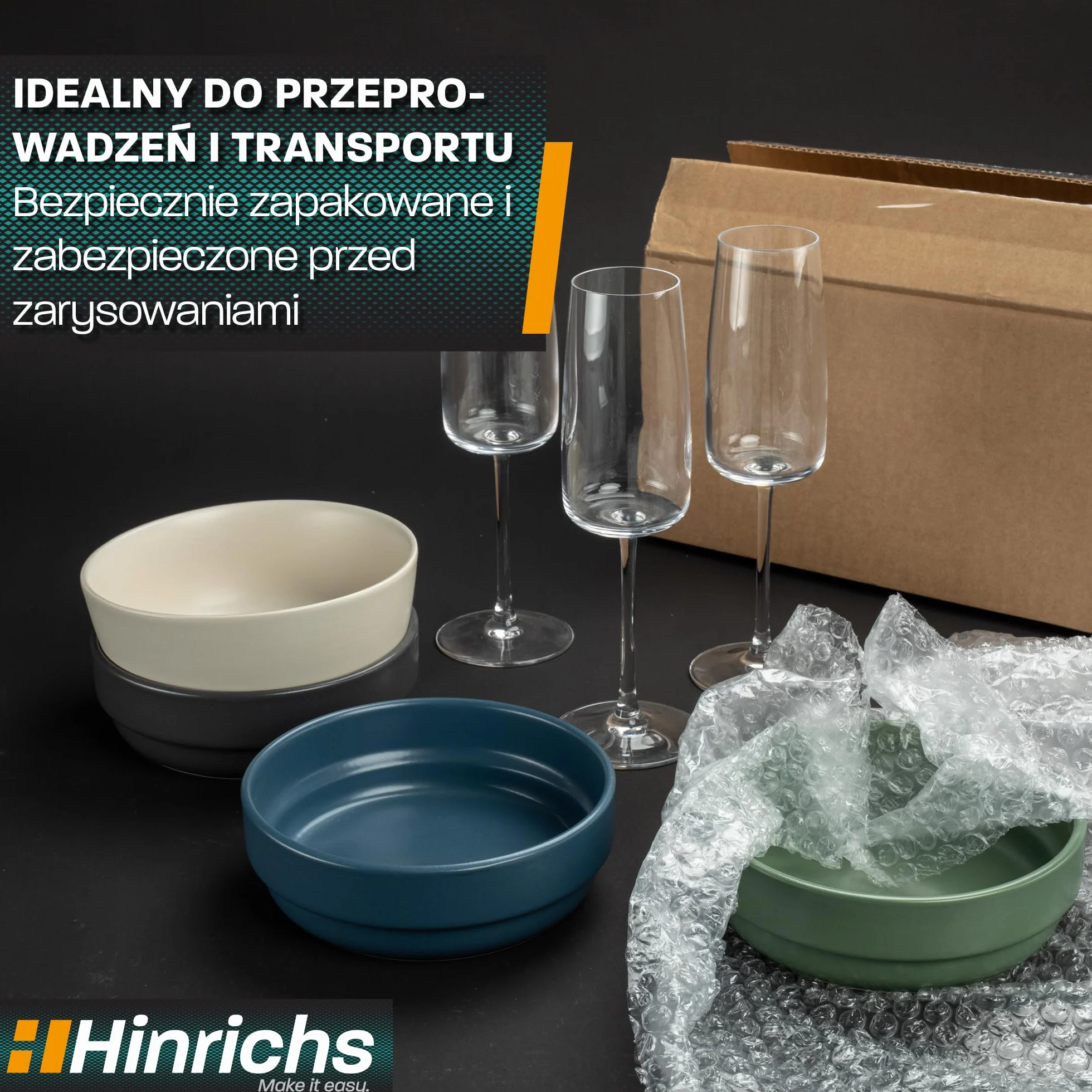 Hinrichs Folia Bąbelkowa w Rolce 10m x 40cm do Pakowania i Wysyłki