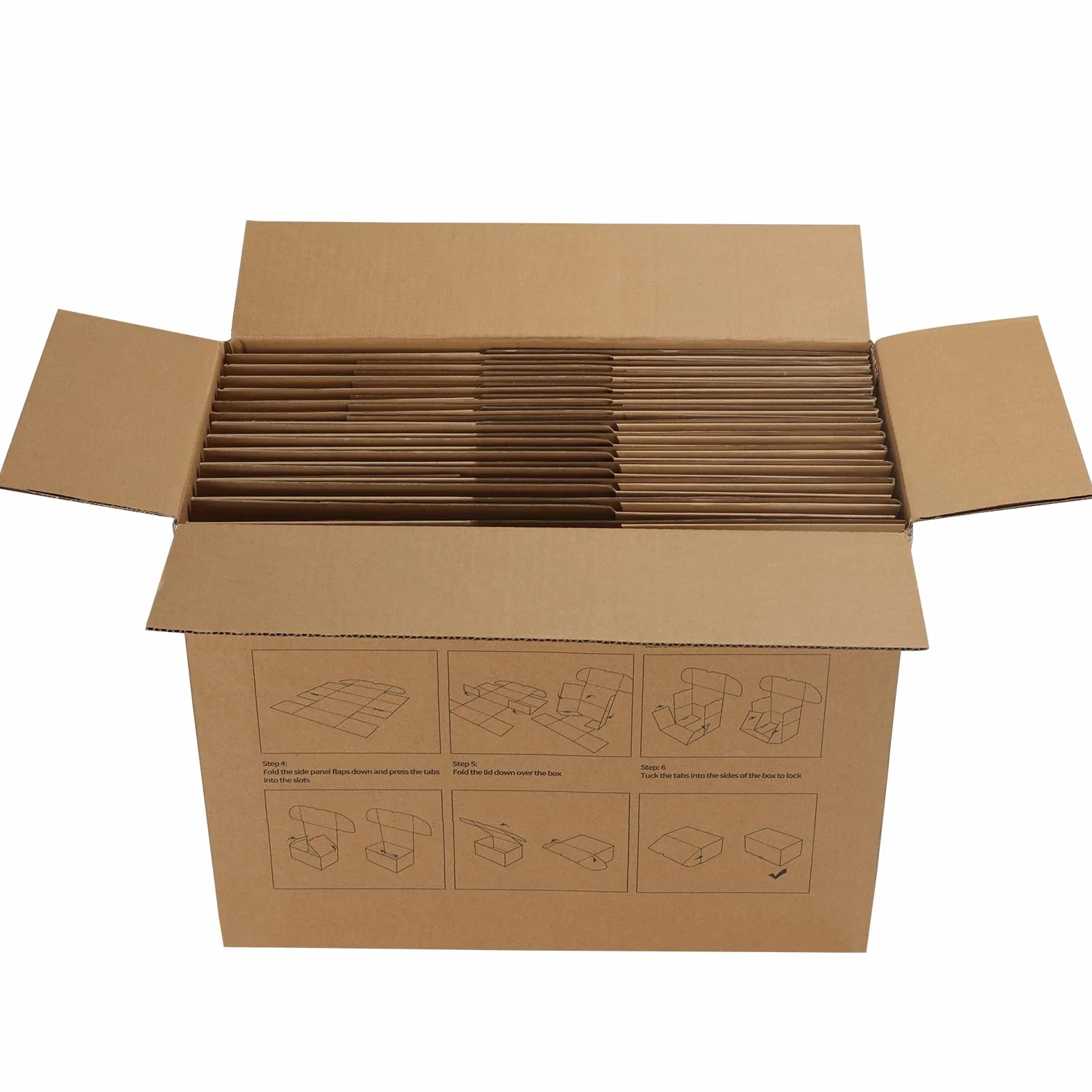 HORLIMER 30,5 x 22,9 x 15,3 cm Pudełka kartonowe z pokrywkami do wysyłki, 15 sztuk, pudełka z papieru pakowego na prezent lub do pakowania, brązowe